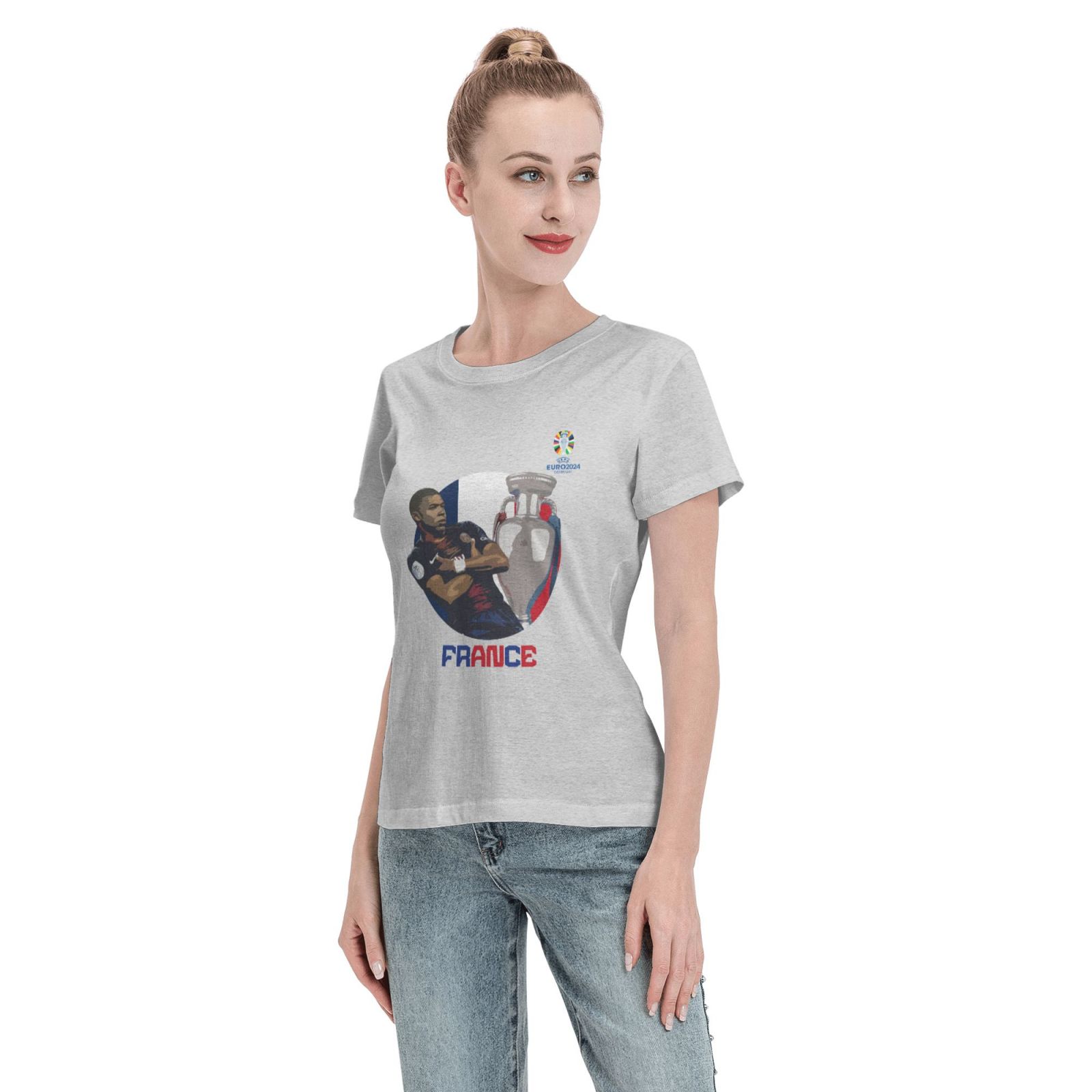 Women's France EURO 2024 Basic Short Sleeve T-Shirt WBT1730 - Soccerfana
