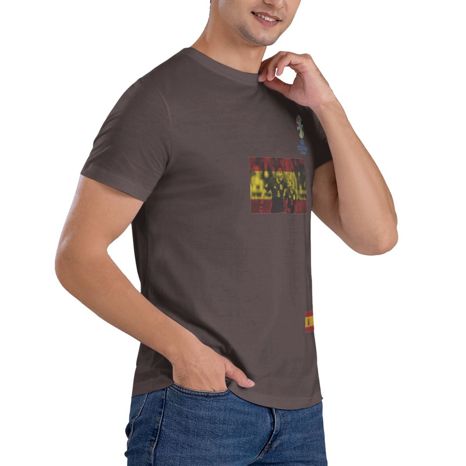 Men's Spain EURO 2024 Basic Short Sleeve T-Shirt BST1739 - Soccerfana