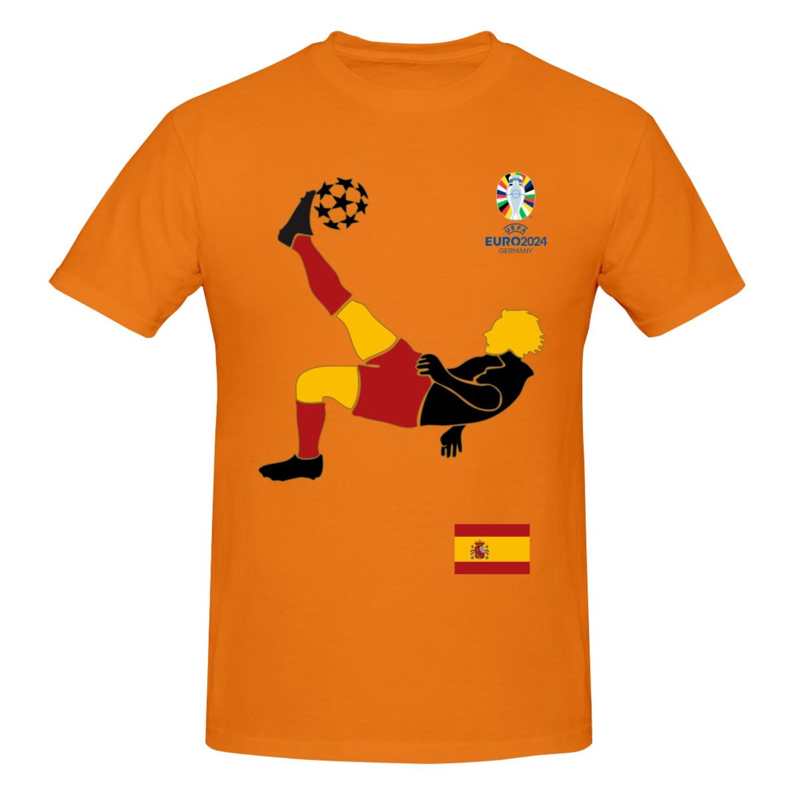 Men's Spain EURO 2024 Basic Short Sleeve T-Shirt BST1724 - Soccerfana