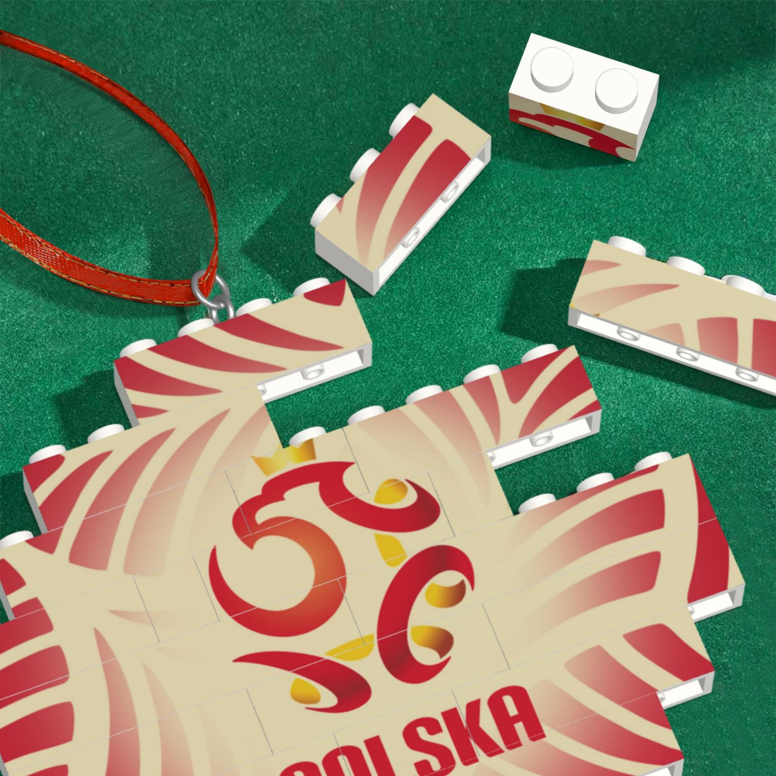 Poland Building Block Puzzle Ornament BBP2195 - Soccerfana