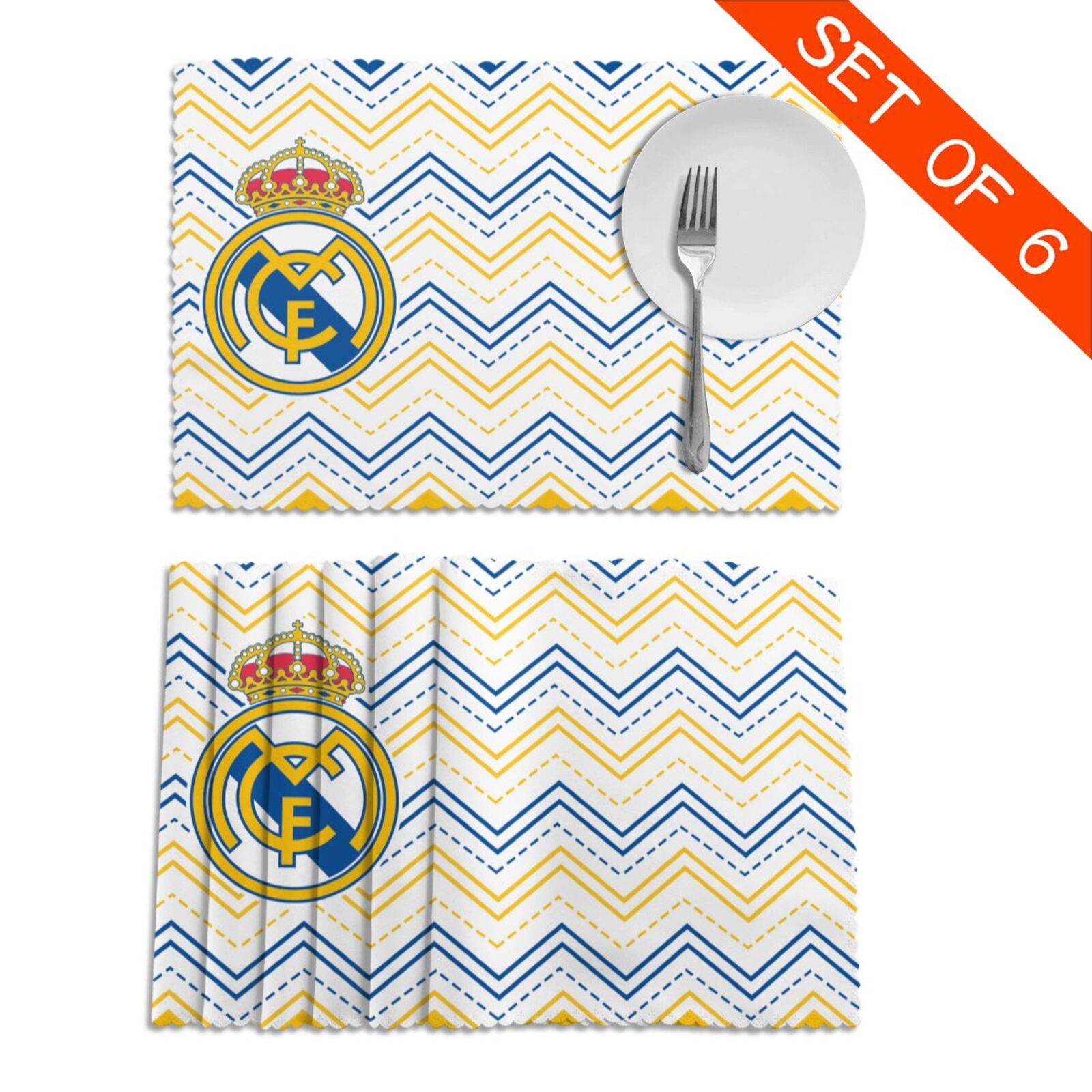 Real Madrid Placemat Set Of 6 PFD2071 - Soccerfana