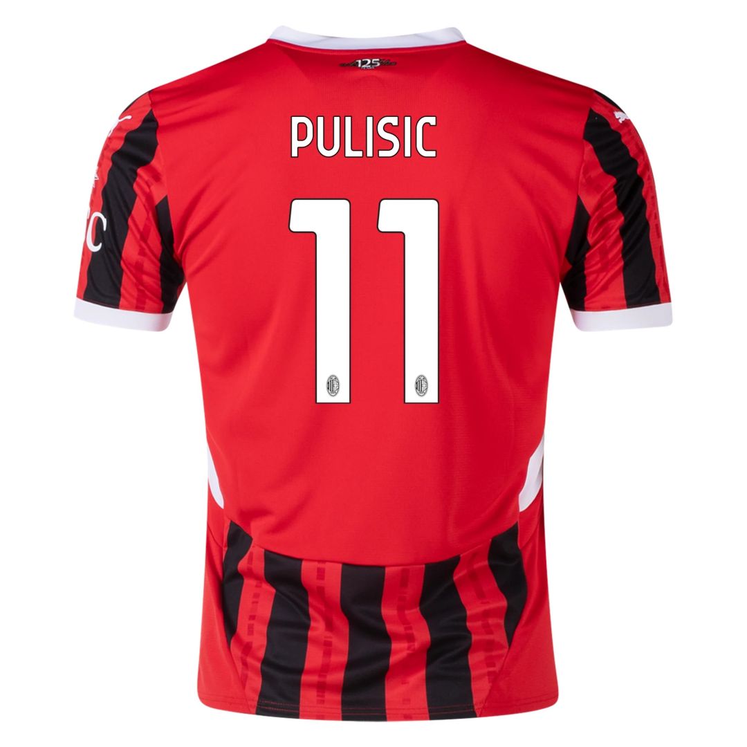 Pulisic #11 AC Milan Home Jersey 2024/25 - Soccerfana