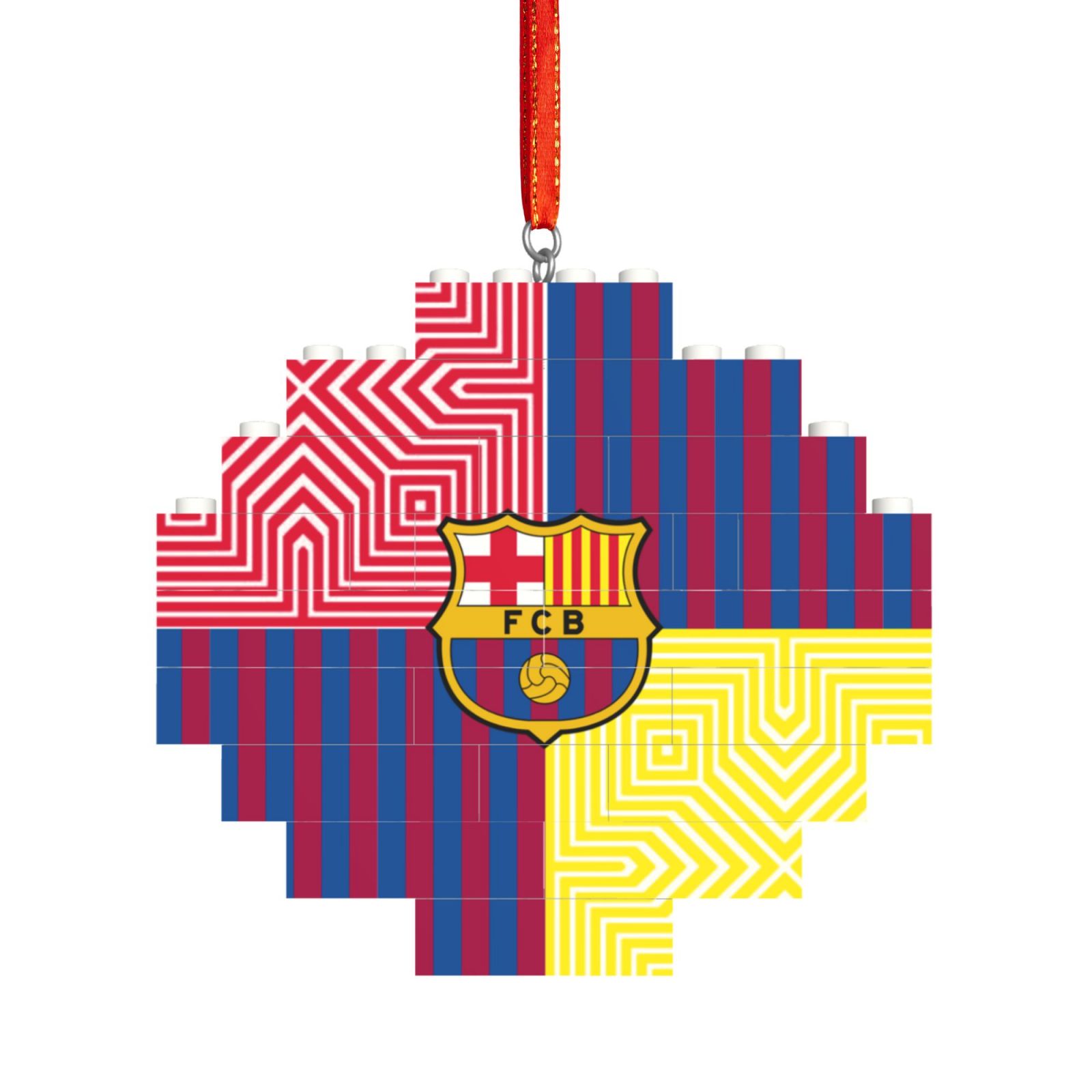 Barcelona Building Block Puzzle Ornament BBP1989 - Soccerfana