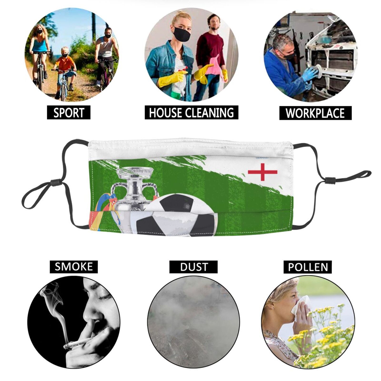 England EURO 2024 Adult Dust Mask DMK1697 - Soccerfana