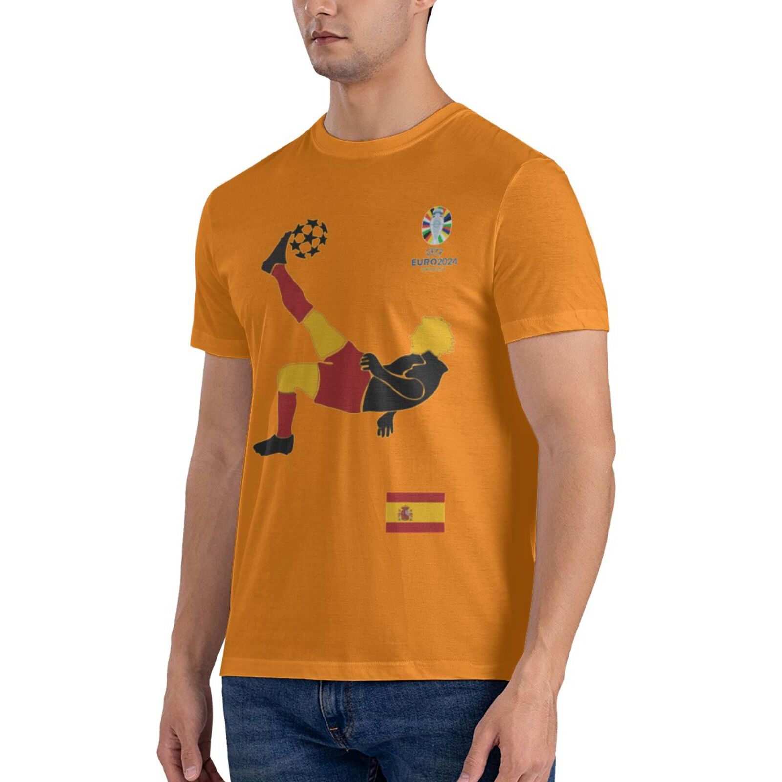 Men's Spain EURO 2024 Basic Short Sleeve T-Shirt BST1724 - Soccerfana