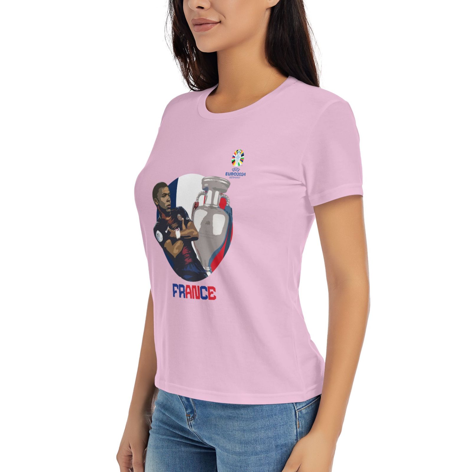 Women's France EURO 2024 Basic Short Sleeve T-Shirt WBT1730 - Soccerfana