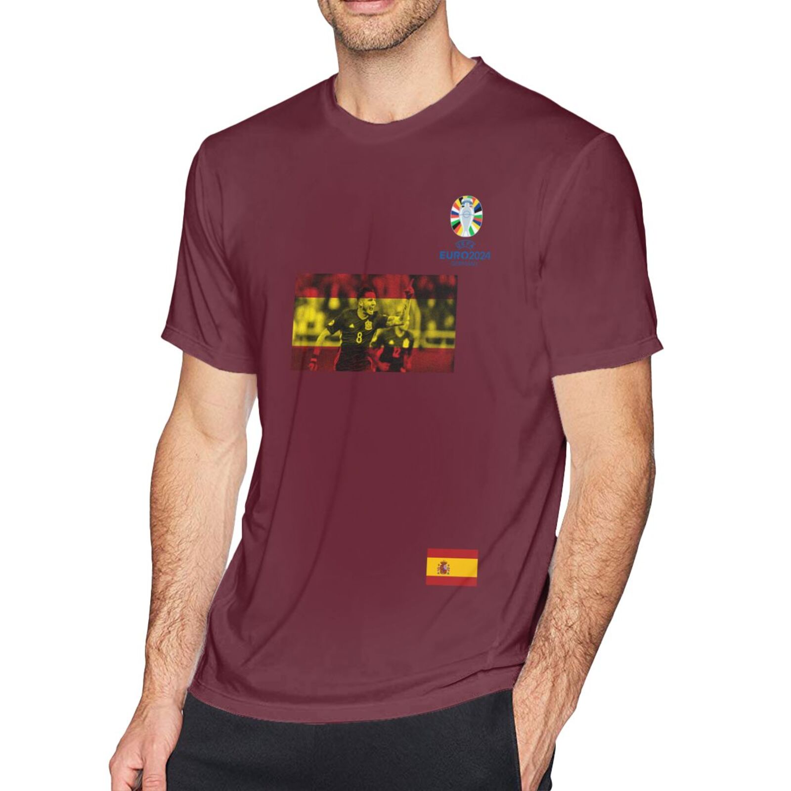 Men's Spain EURO 2024 Basic Short Sleeve T-Shirt BST1739 - Soccerfana