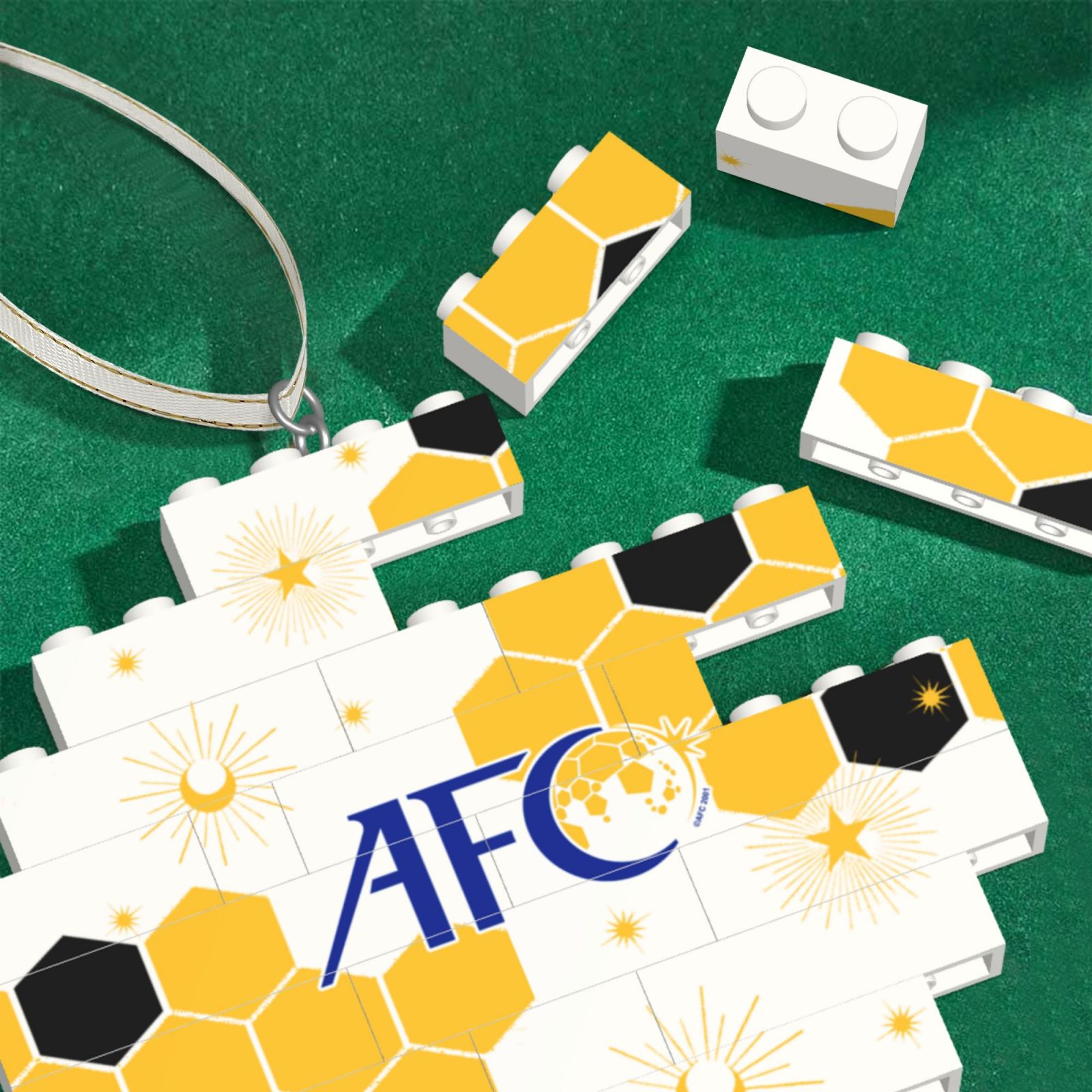 Asian Football Confederation Building Block Puzzle Ornament BBP2015 - Soccerfana