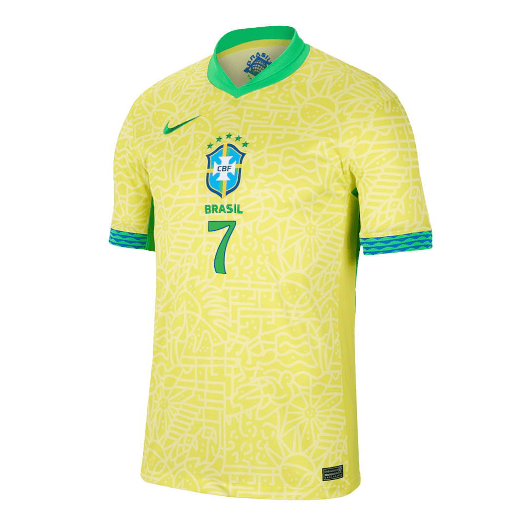 VINI JR. #7 Brazil Home Jersey Copa America 2024 - Soccerfana
