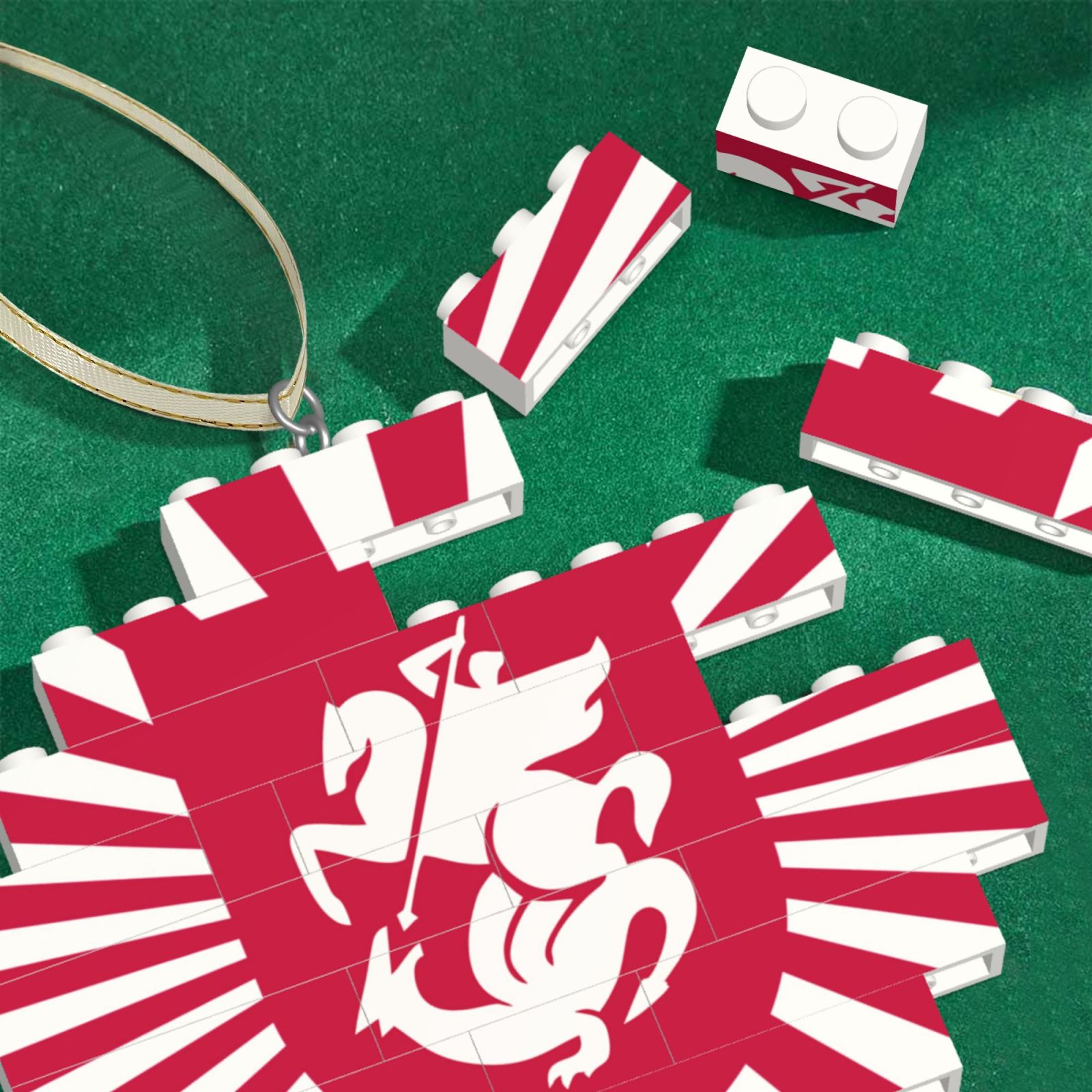 Georgia Building Block Puzzle Ornament BBP2107 - Soccerfana