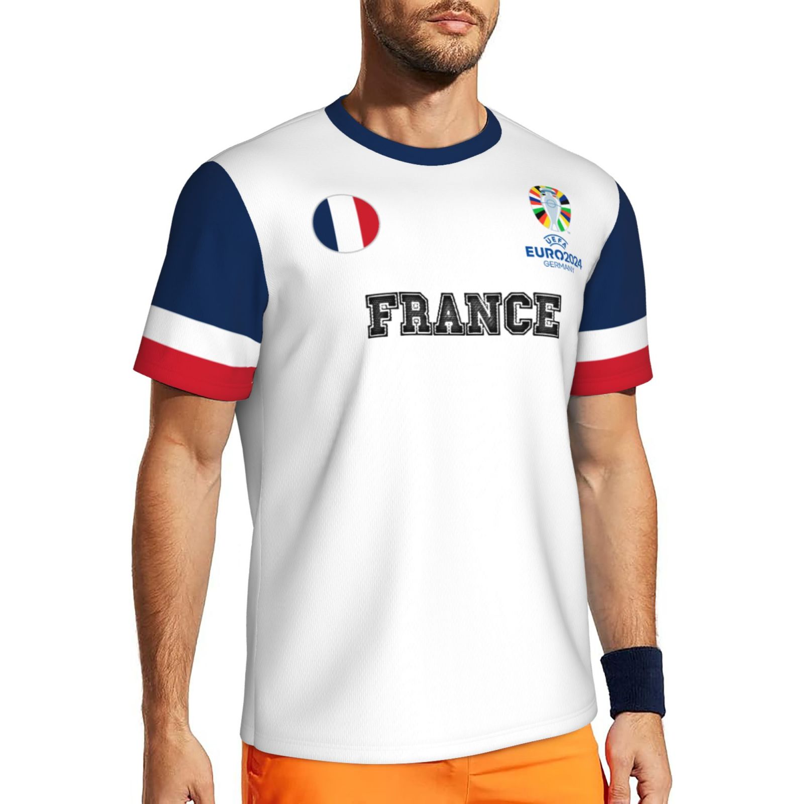 Men's France EURO 2024 Short Sleeved Mesh T-Shirt SMT1683 - Soccerfana