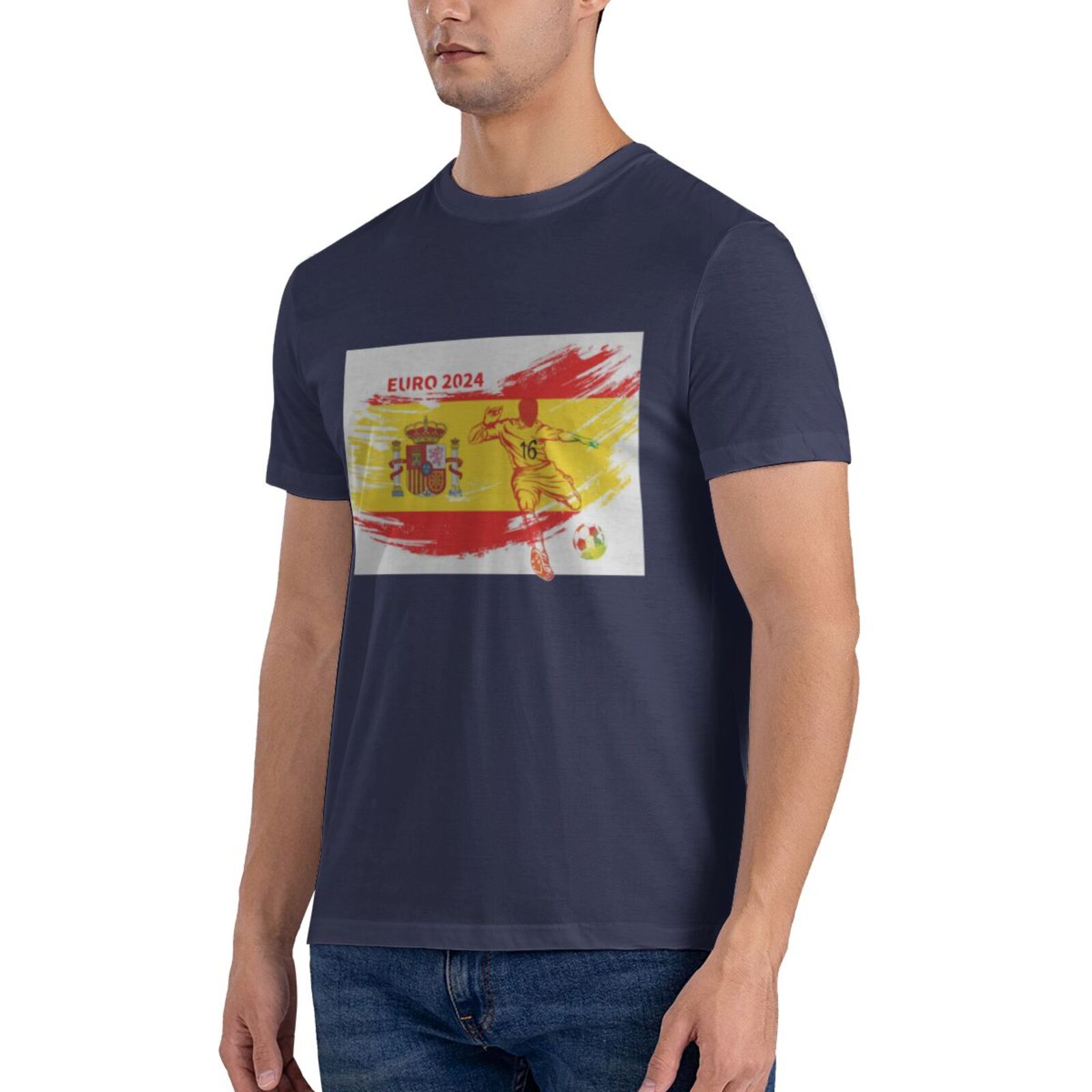 Men's Spain EURO 2024 Basic Short Sleeve T-Shirt BST1753 - Soccerfana