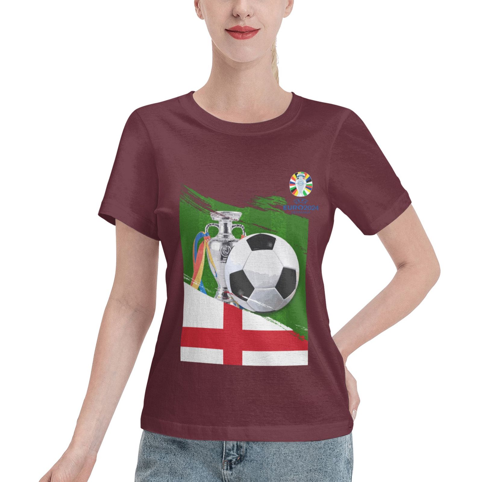 Women's England EURO 2024 Basic Short Sleeve T-Shirt WBT1682 - Soccerfana