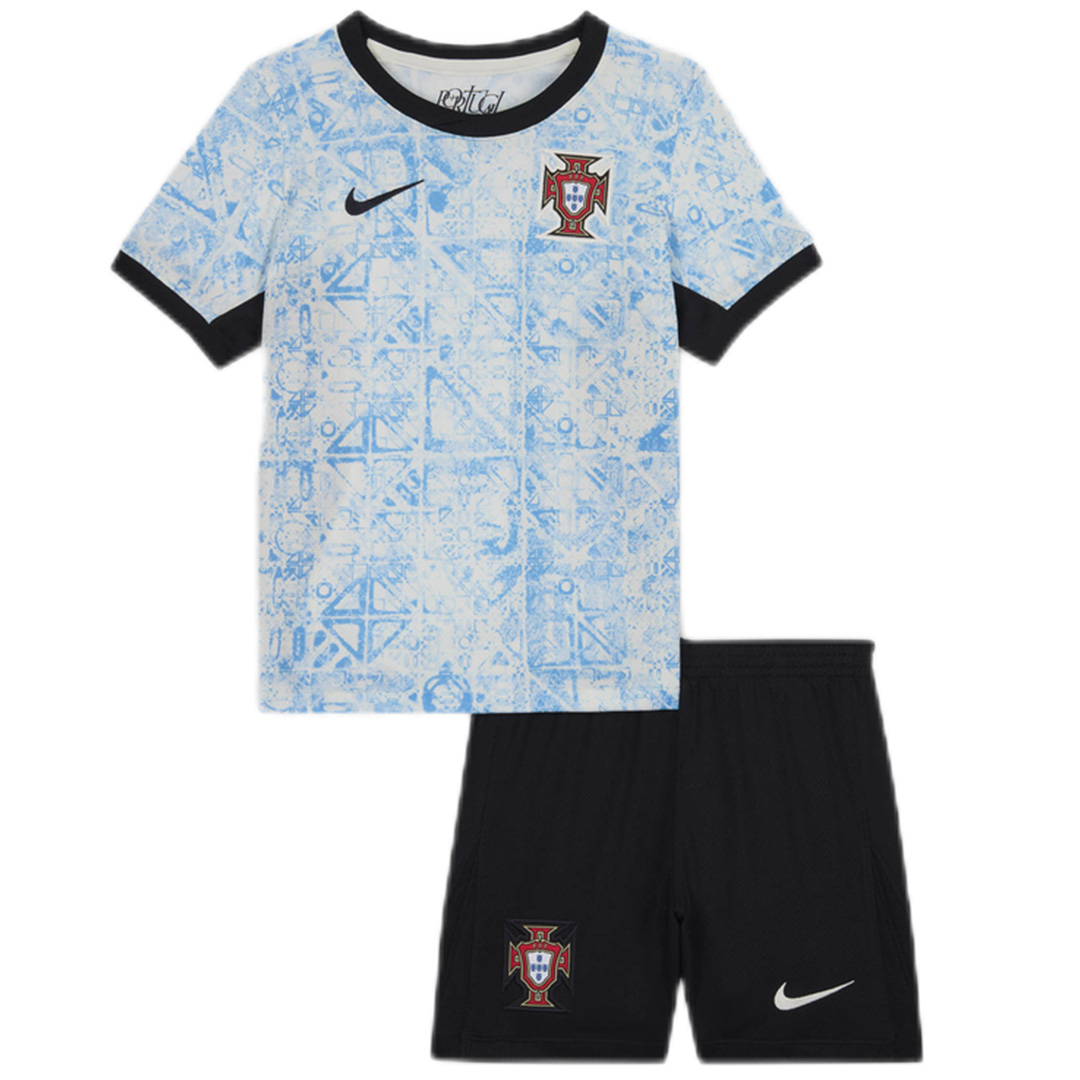 Kid's Portugal Away Jersey+Shorts EURO 2024 - Soccerfana