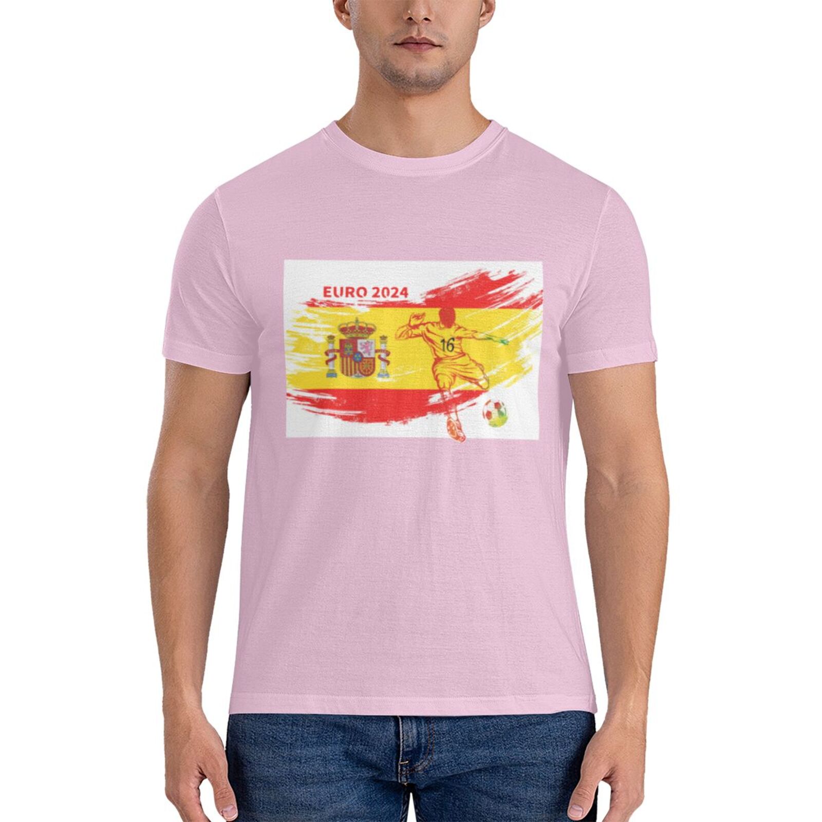 Men's Spain EURO 2024 Basic Short Sleeve T-Shirt BST1753 - Soccerfana