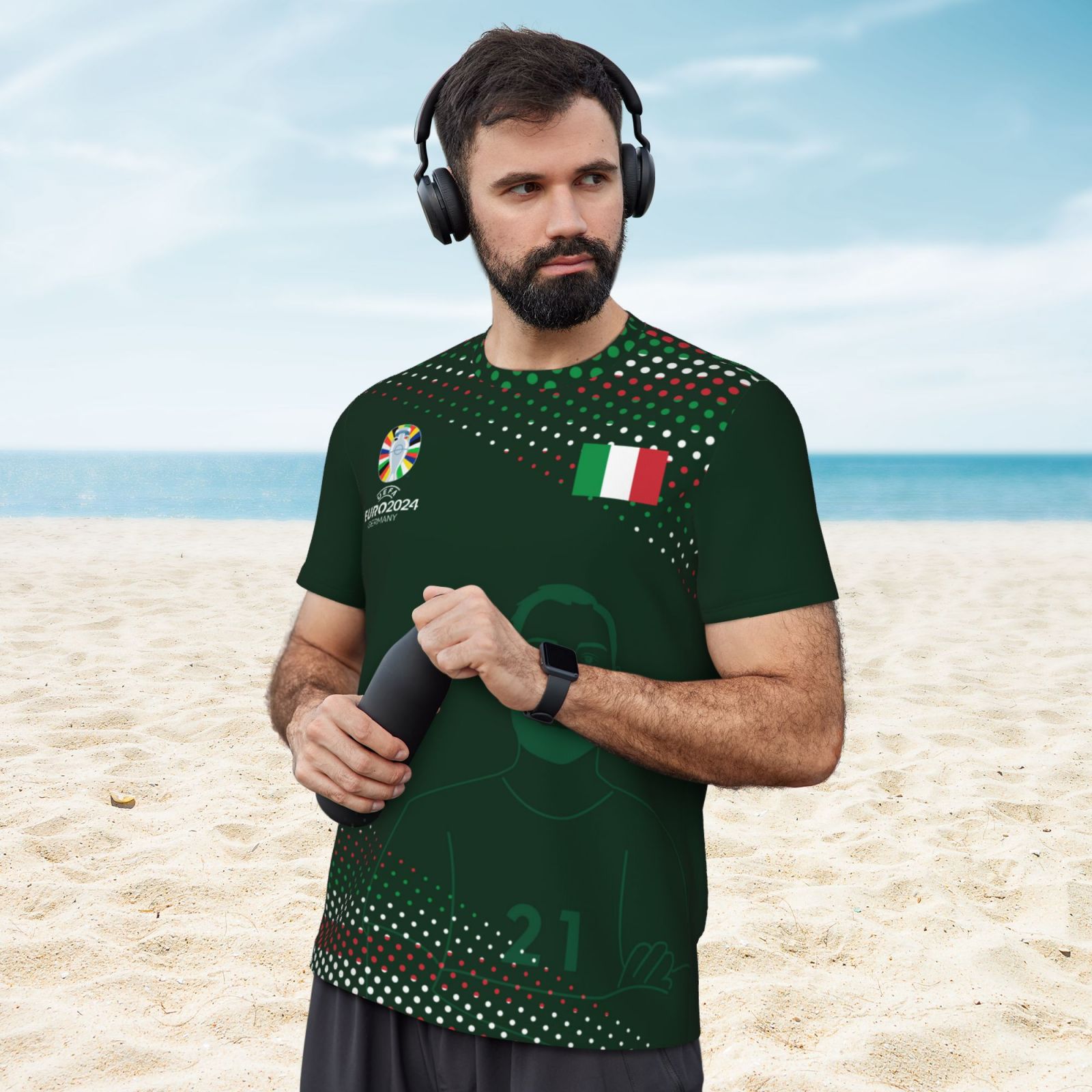 Men's Italy EURO 2024 Short Sleeved Mesh T-Shirt SMT1743 - Soccerfana