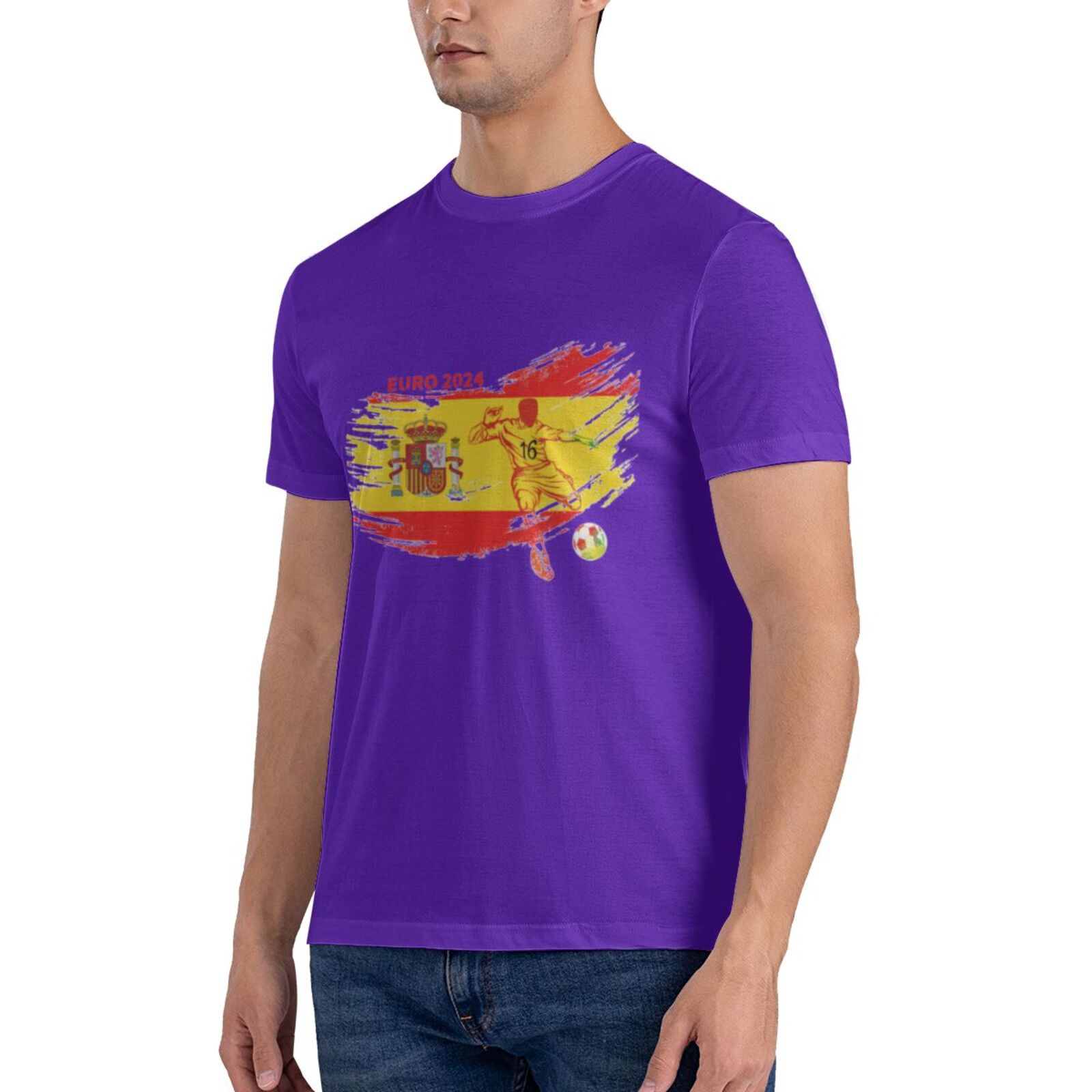 Men's Spain EURO 2024 Basic Short Sleeve T-Shirt BST1752 - Soccerfana