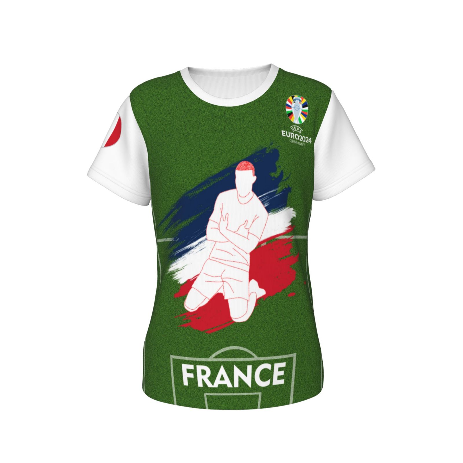 Women's France EURO 2024 Short Sleeve T-Shirt WST1702 - Soccerfana
