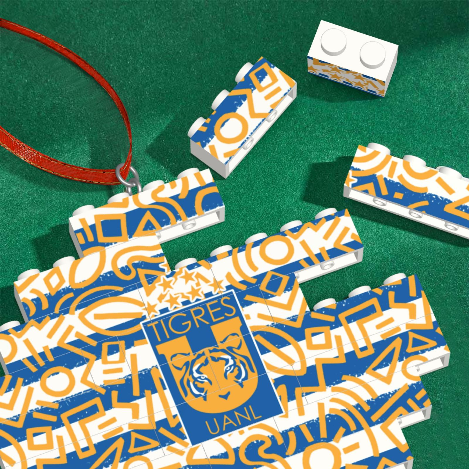 Tigres UANL Building Block Puzzle Ornament BBP2032 - Soccerfana