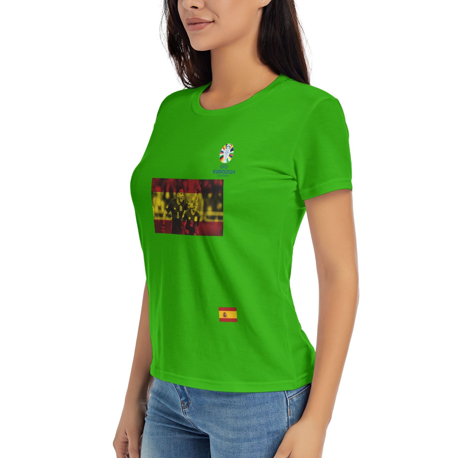 Women's Spain EURO 2024 Basic Short Sleeve T-Shirt WBT1740 - Soccerfana