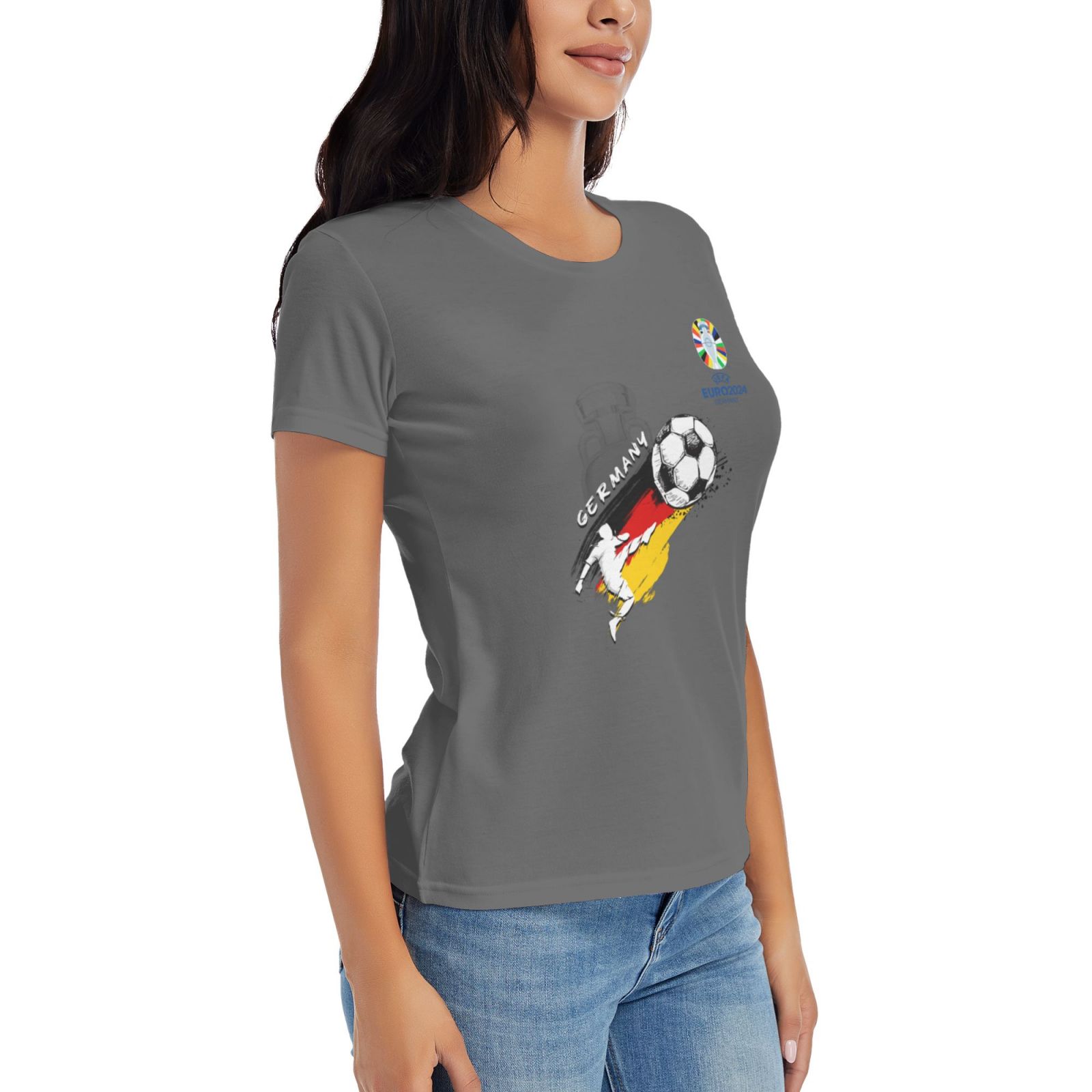 Women's Germany EURO 2024 Basic Short Sleeve T-Shirt WBT1680 - Soccerfana