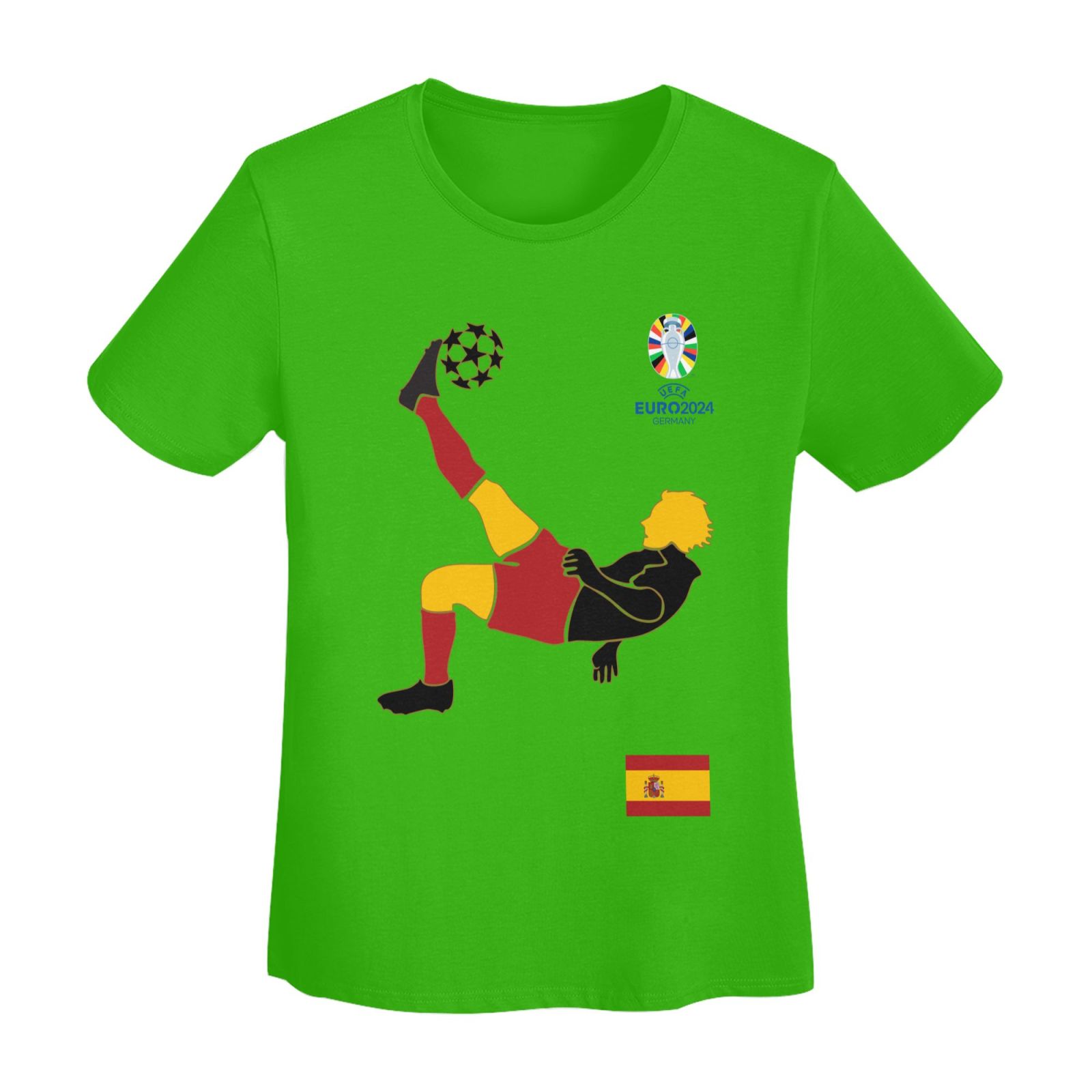 Women's Spain EURO 2024 Basic Short Sleeve T-Shirt WBT1725 - Soccerfana