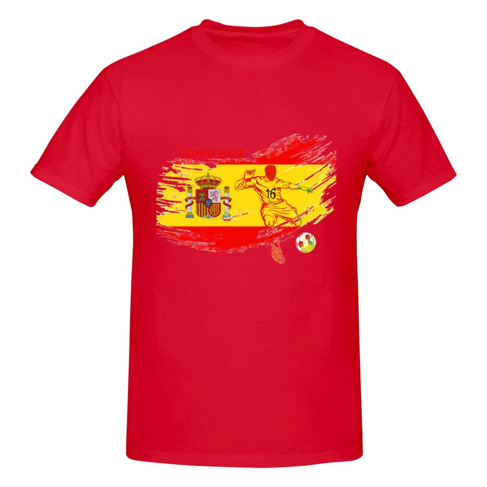 Men's Spain EURO 2024 Basic Short Sleeve T-Shirt BST1752 - Soccerfana
