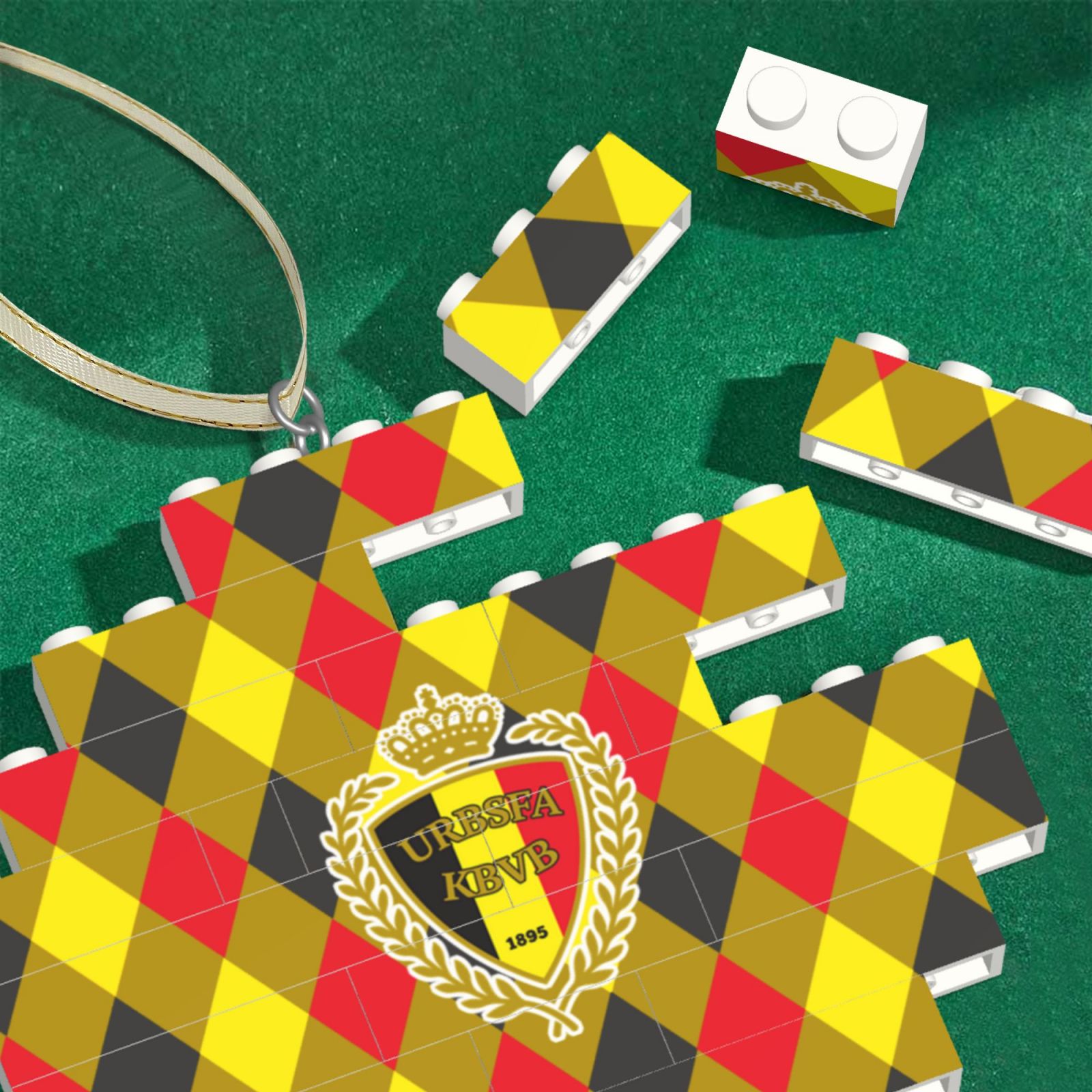 Belgium Building Block Puzzle Ornament BBP2040 - Soccerfana