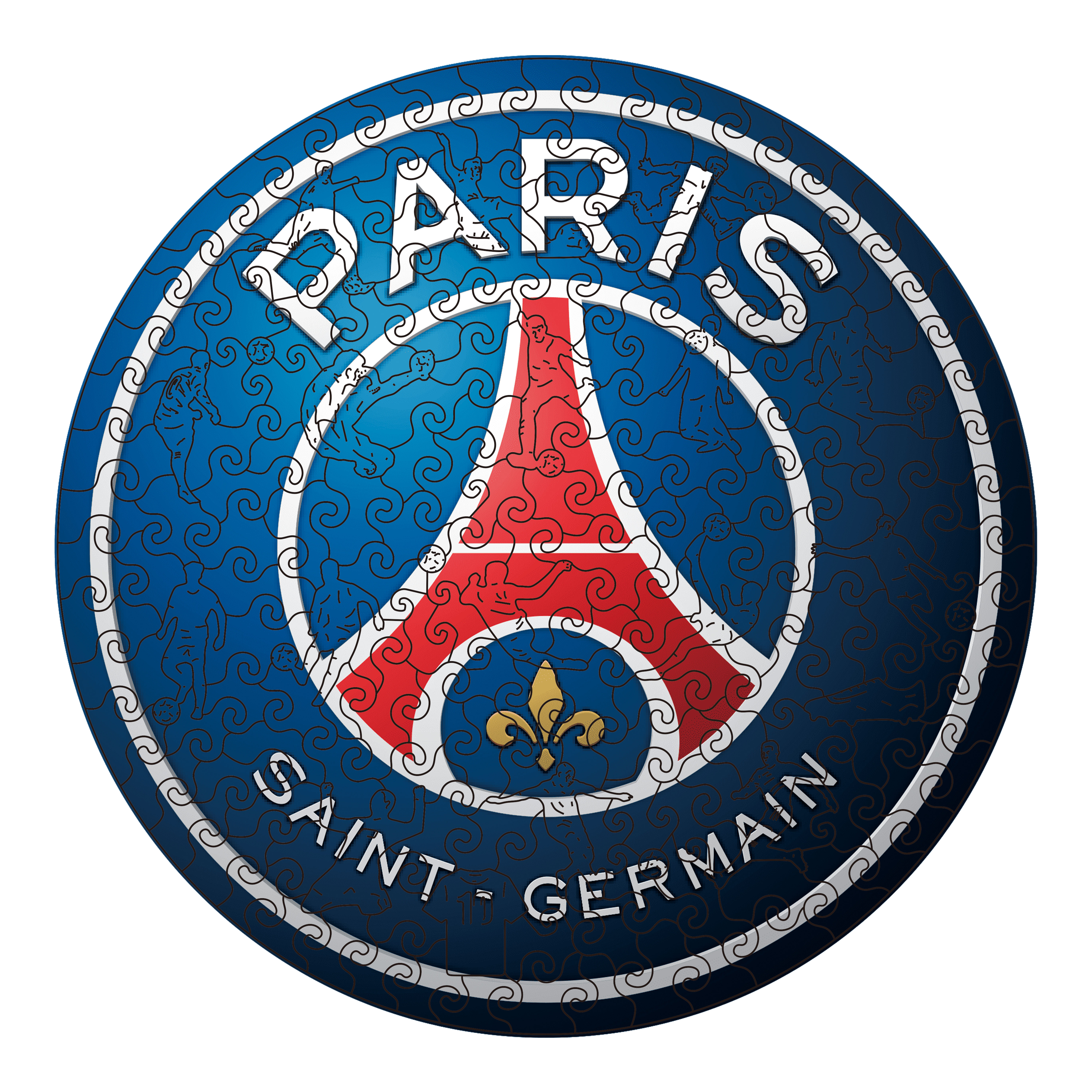 Paris Saint-Germain Logo Wooden Jigsaw Puzzle - Soccerfana