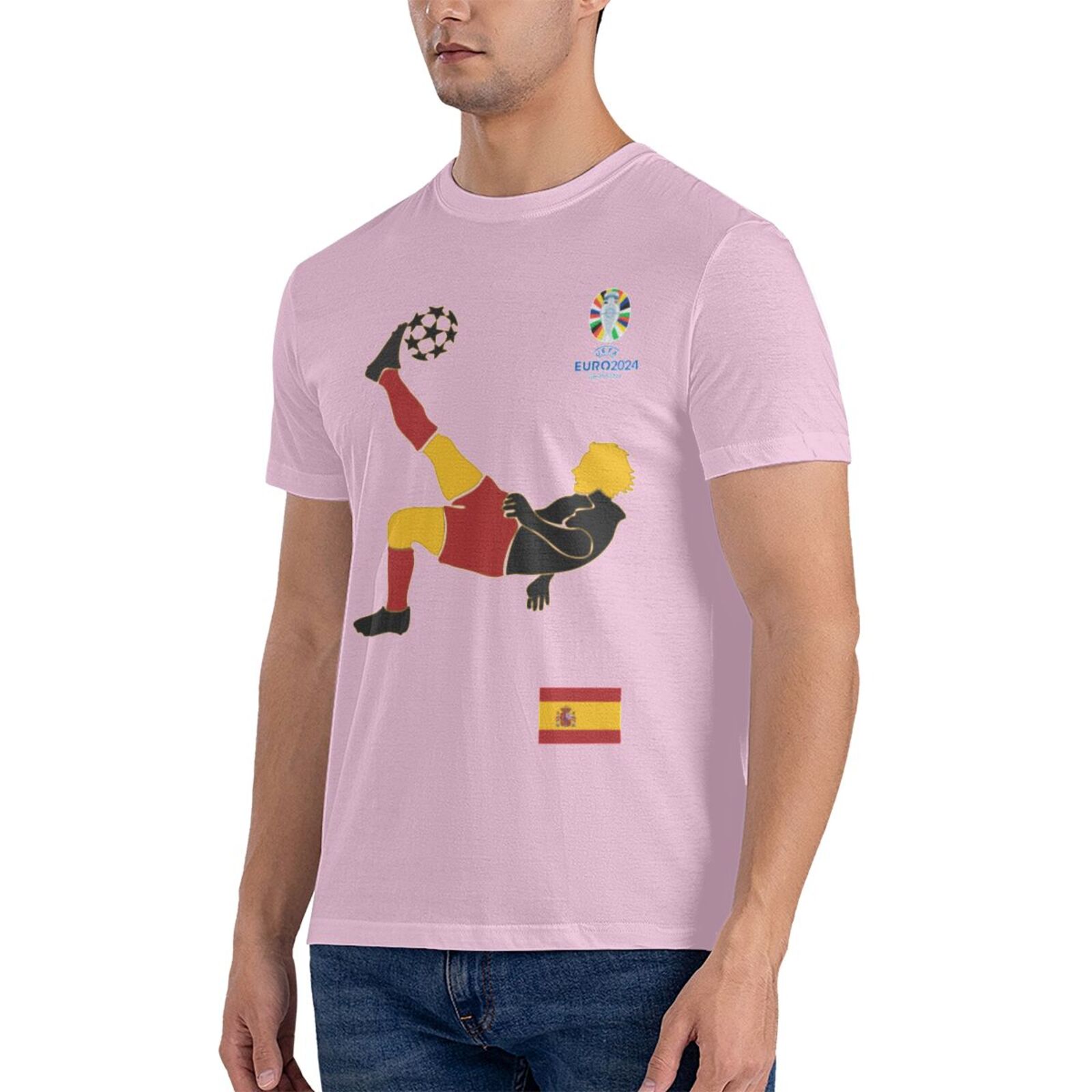 Men's Spain EURO 2024 Basic Short Sleeve T-Shirt BST1724 - Soccerfana