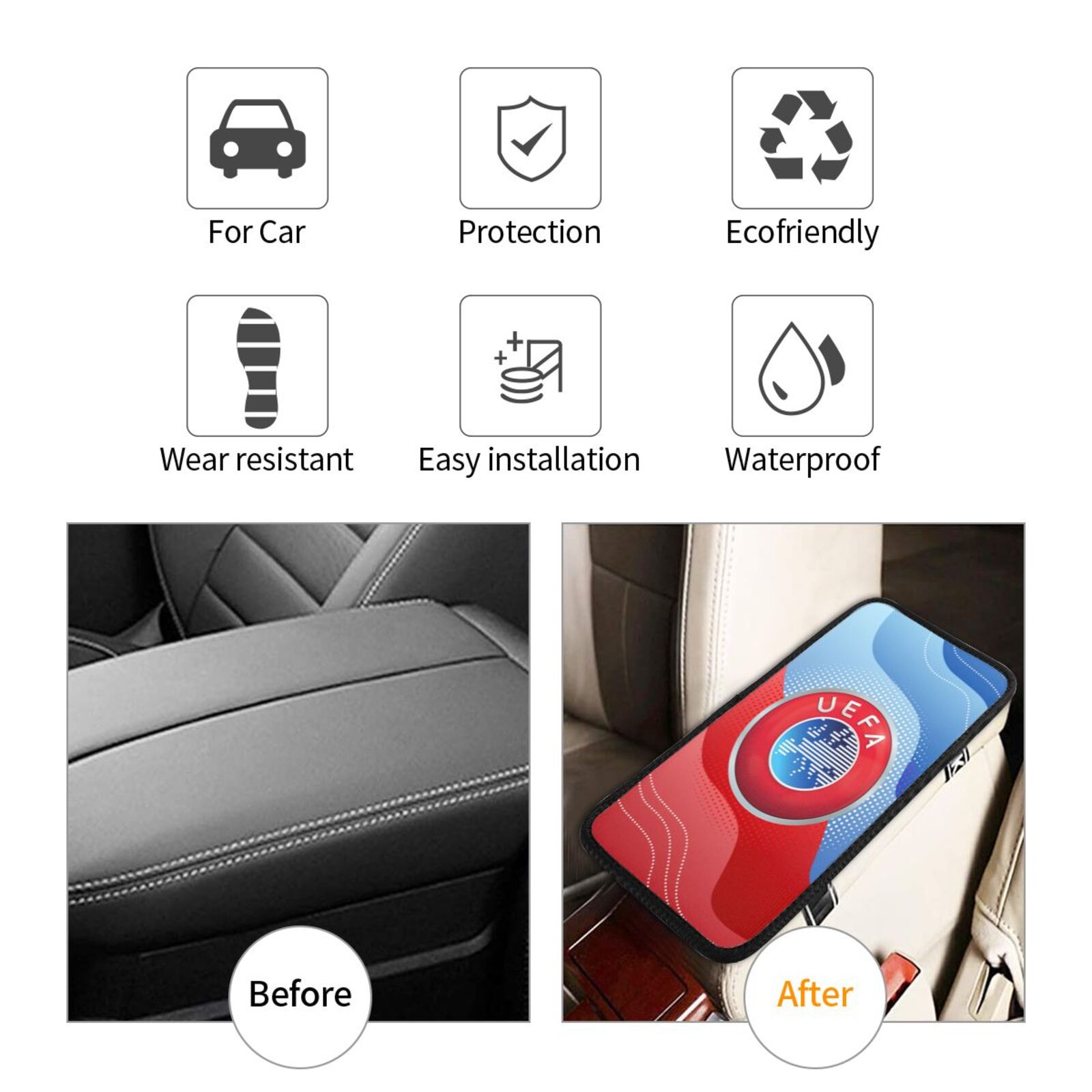 UEFA Car Handrail Box Cushion CHC2583 - Soccerfana