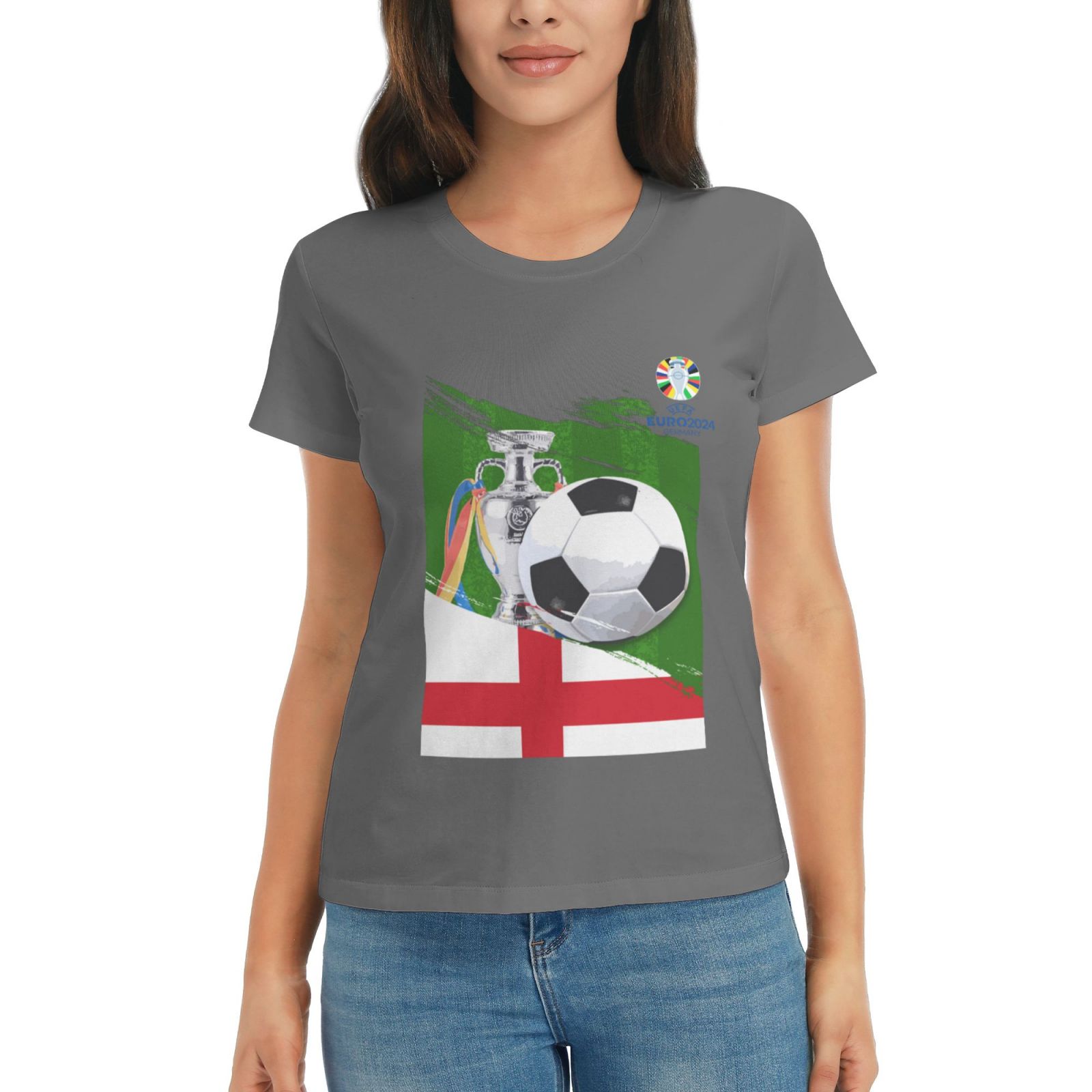 Women's England EURO 2024 Basic Short Sleeve T-Shirt WBT1682 - Soccerfana