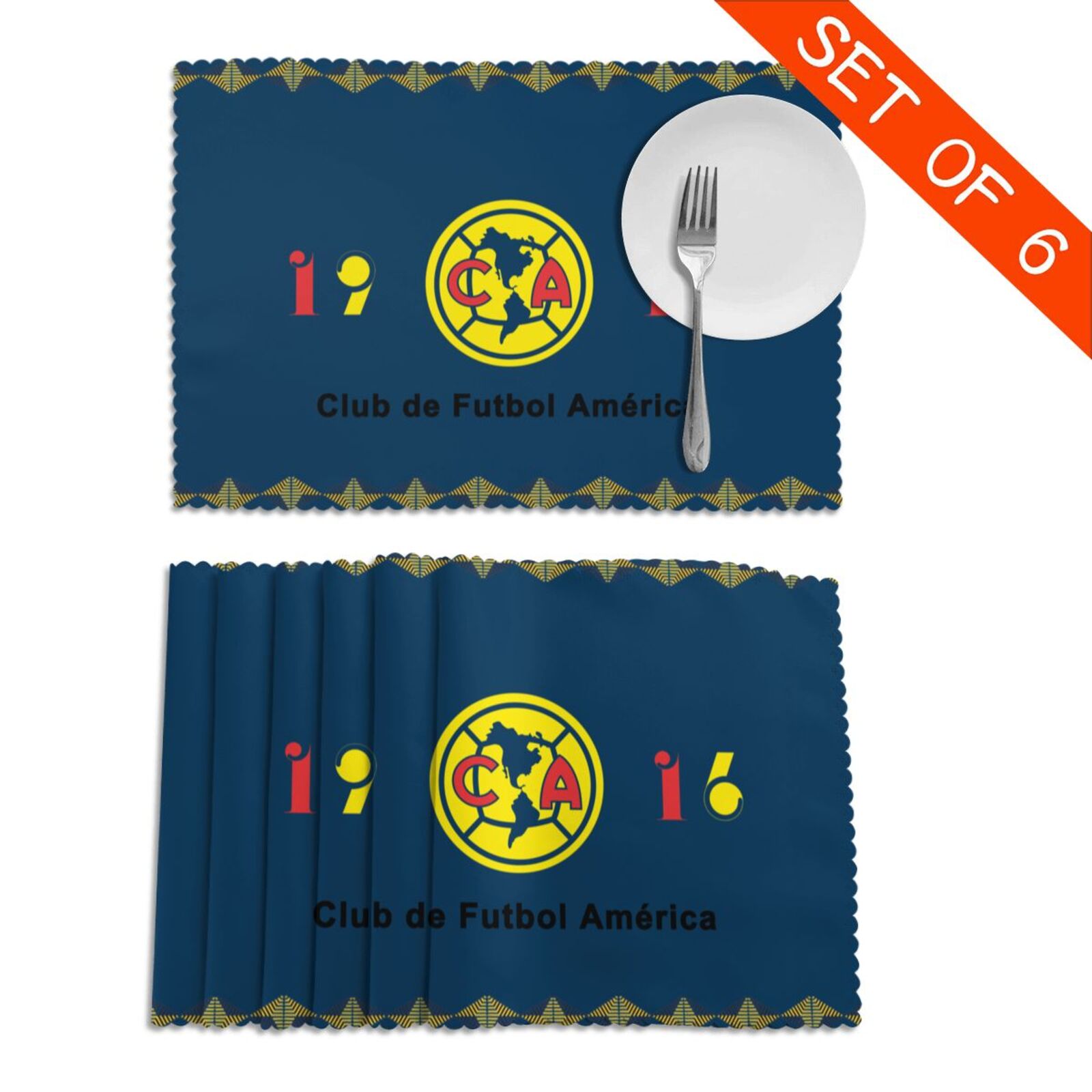 Club America Placemat Set Of 6 PFD2308 - Soccerfana