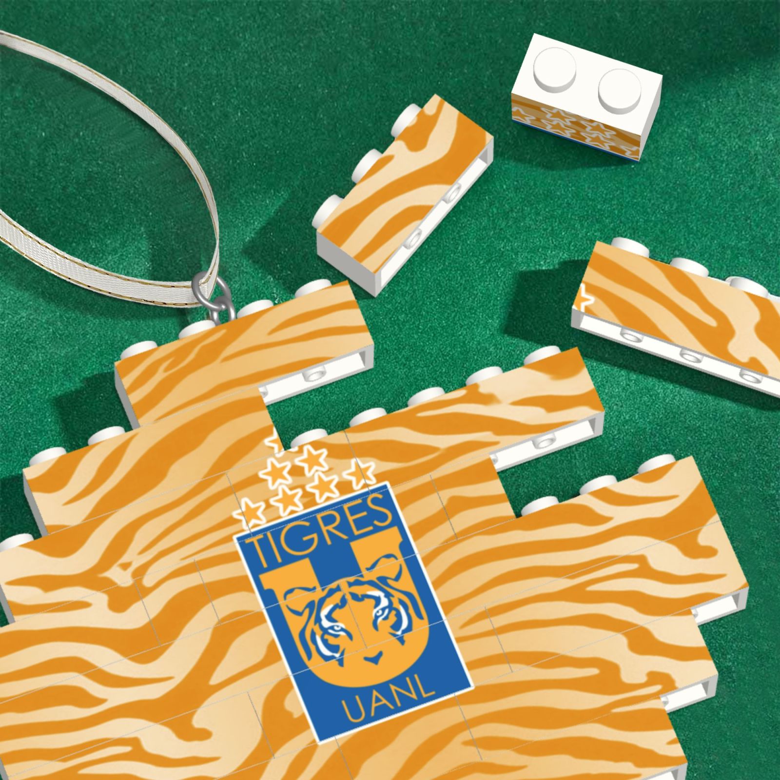 Tigres UANL Building Block Puzzle Ornament BBP2033 - Soccerfana