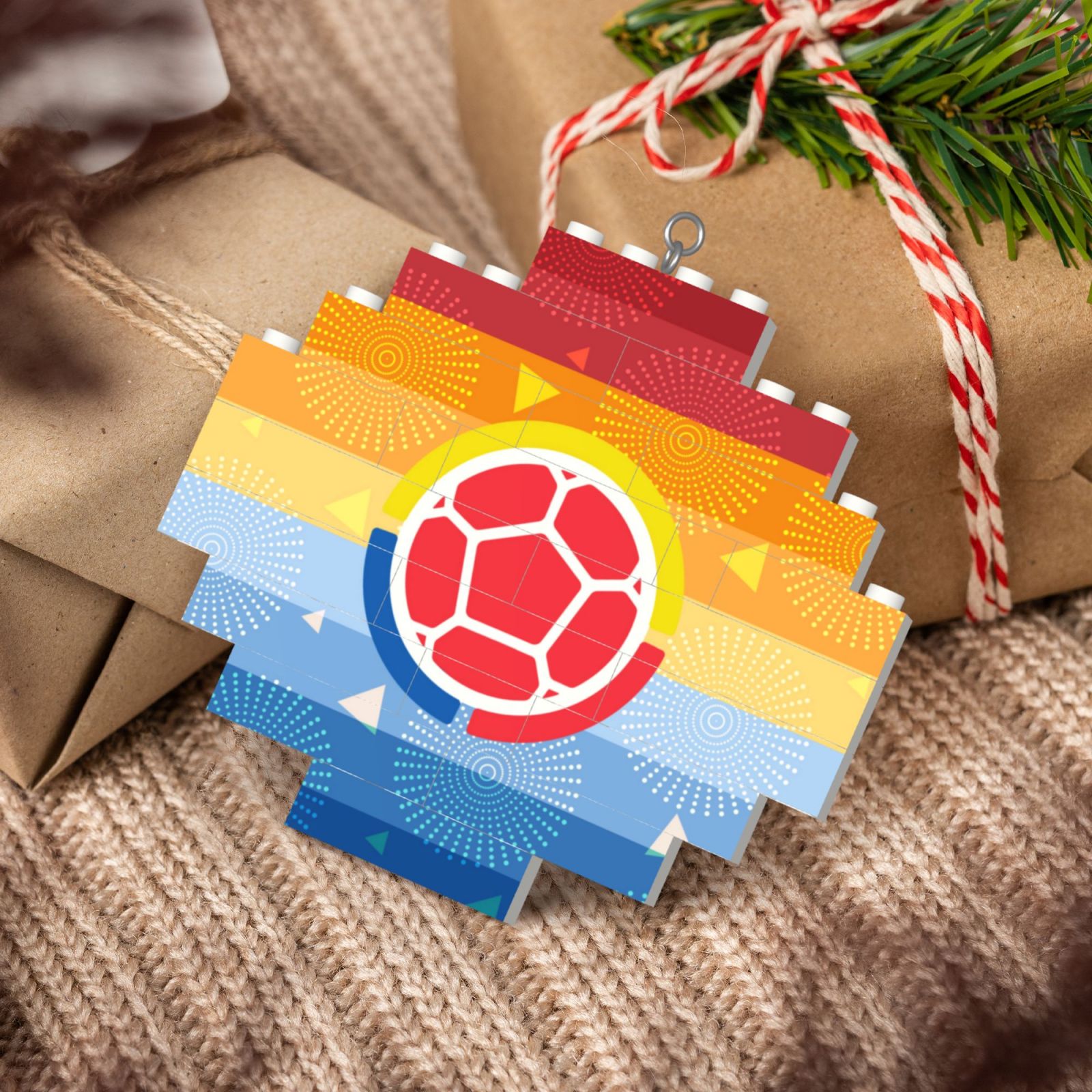 Colombia Building Block Puzzle Ornament BBP2170 - Soccerfana
