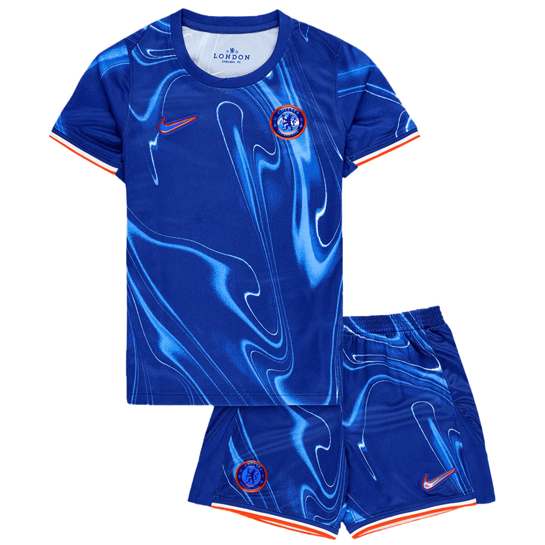 Kid's Chelsea Home Jersey+Shorts 2024/25 - Soccerfana