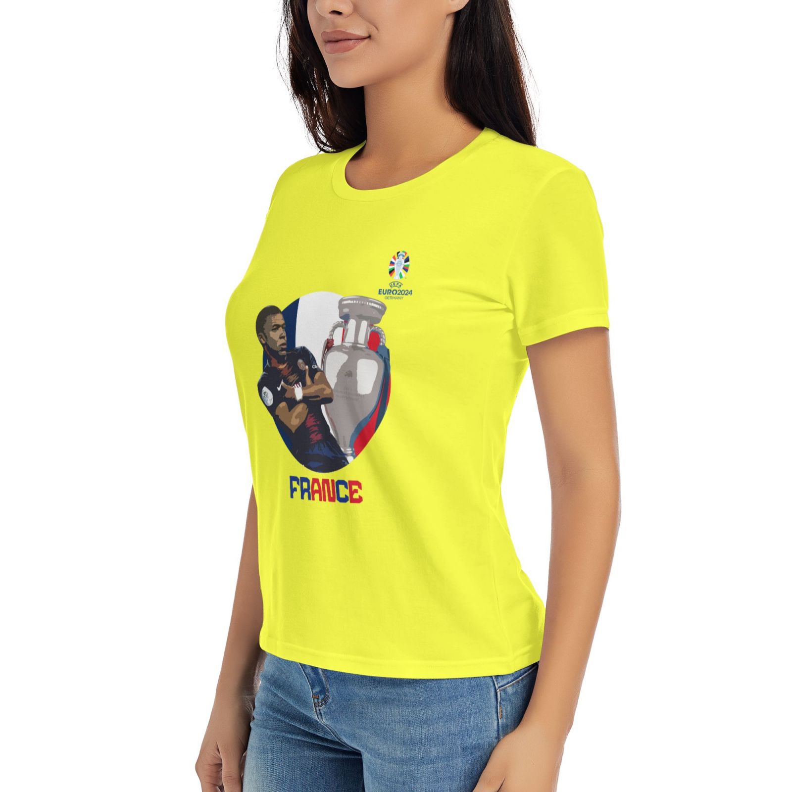 Women's France EURO 2024 Basic Short Sleeve T-Shirt WBT1730 - Soccerfana
