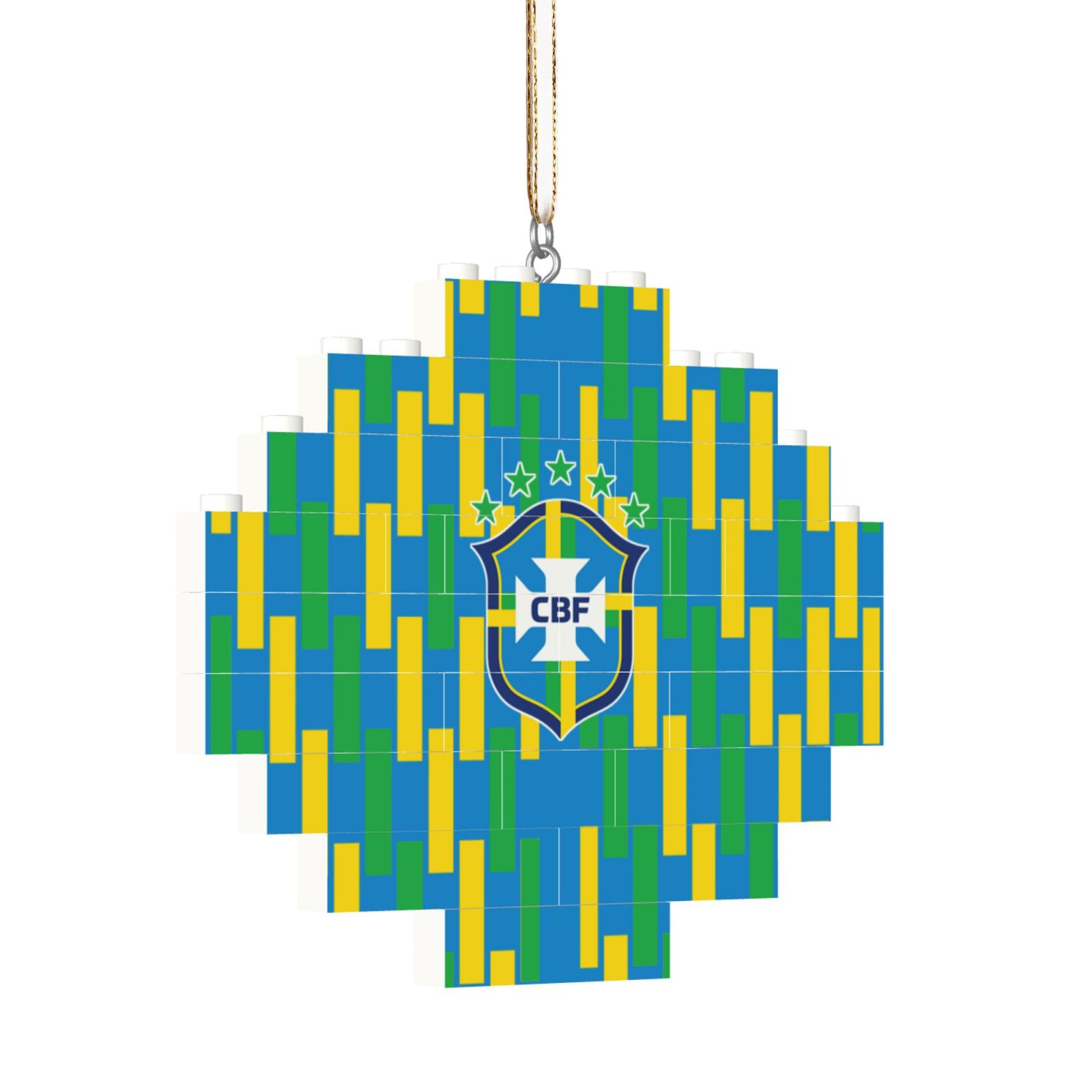 Brazil Building Block Puzzle Ornament BBP1993 - Soccerfana