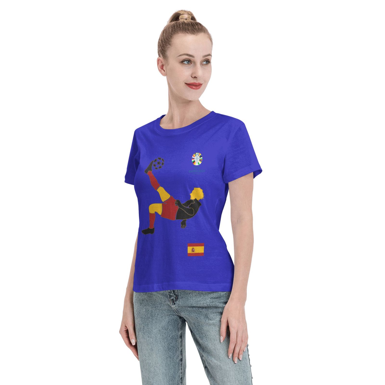 Women's Spain EURO 2024 Basic Short Sleeve T-Shirt WBT1725 - Soccerfana