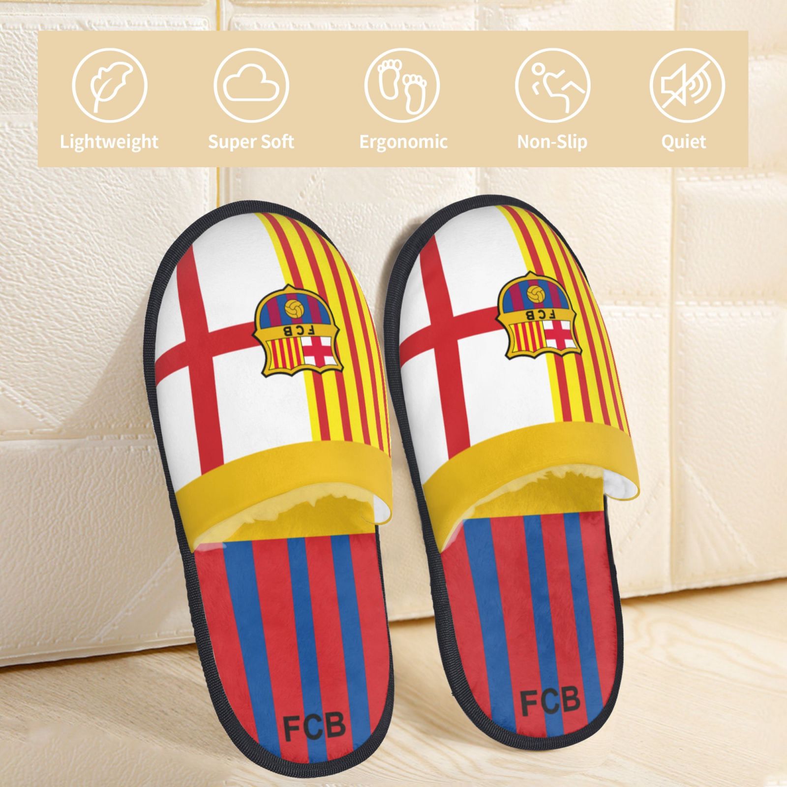 Barcelona Cotton Slippers FSP2318 - Soccerfana