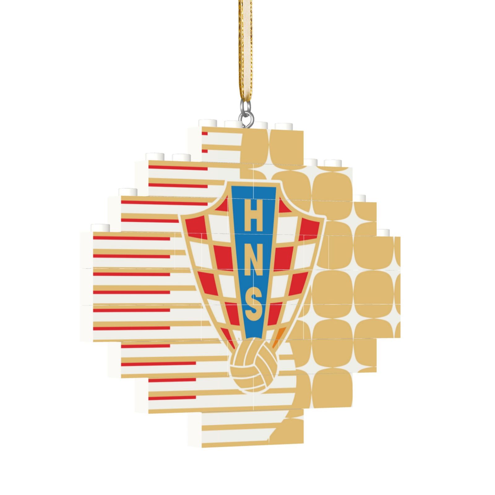 Croatia Building Block Puzzle Ornament BBP2110 - Soccerfana