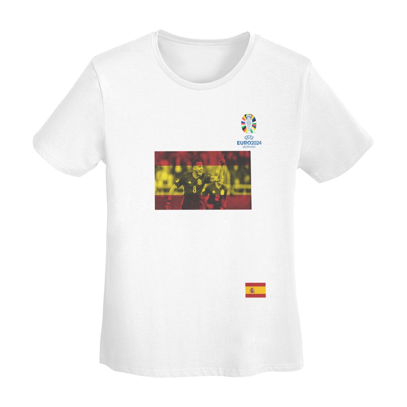 Women's Spain EURO 2024 Basic Short Sleeve T-Shirt WBT1740 - Soccerfana