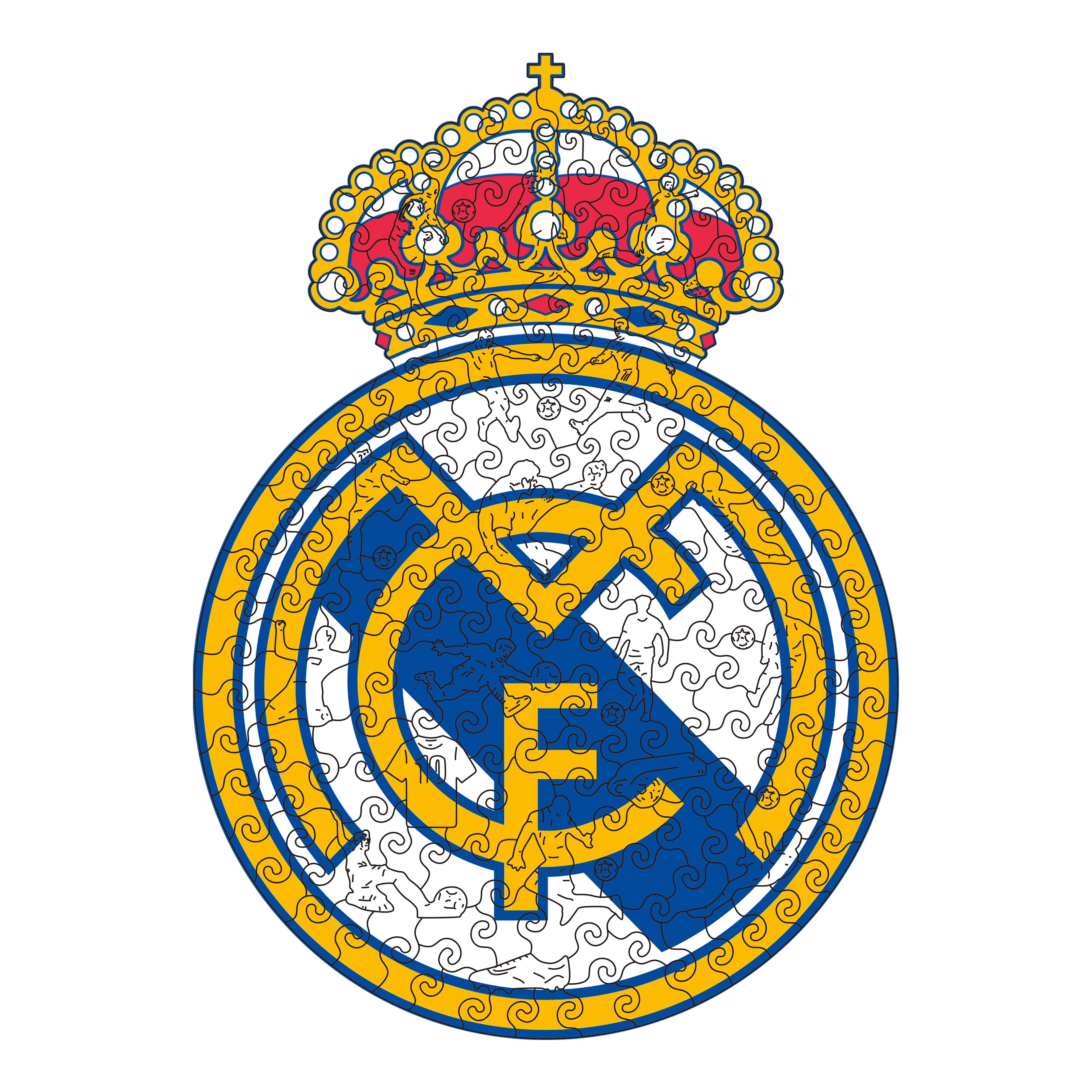 Real Madrid Logo Wooden Jigsaw Puzzle - Soccerfana
