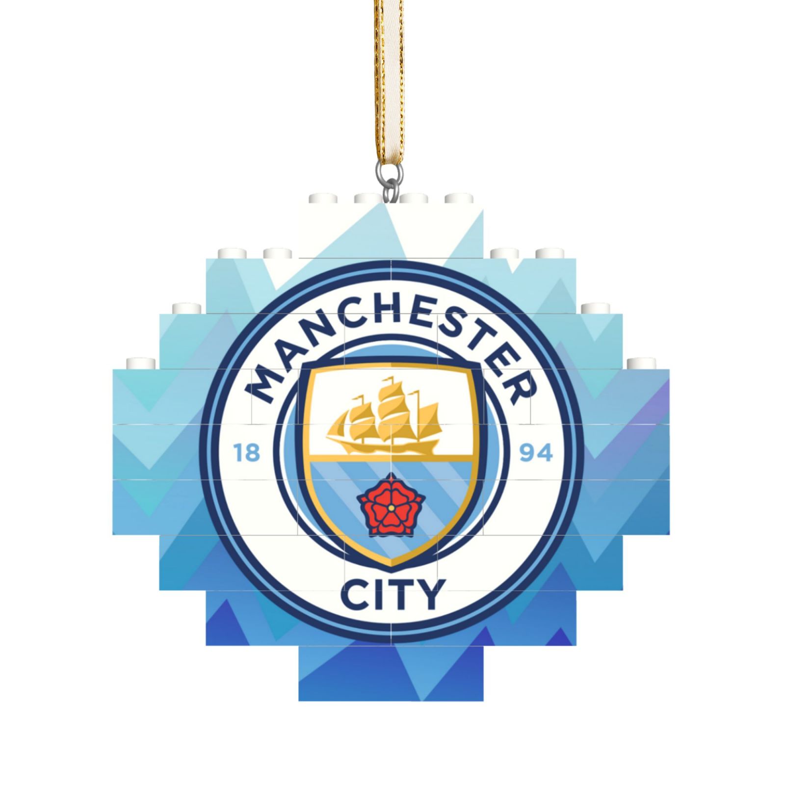 Manchester City Building Block Puzzle Ornament BBP2176 - Soccerfana
