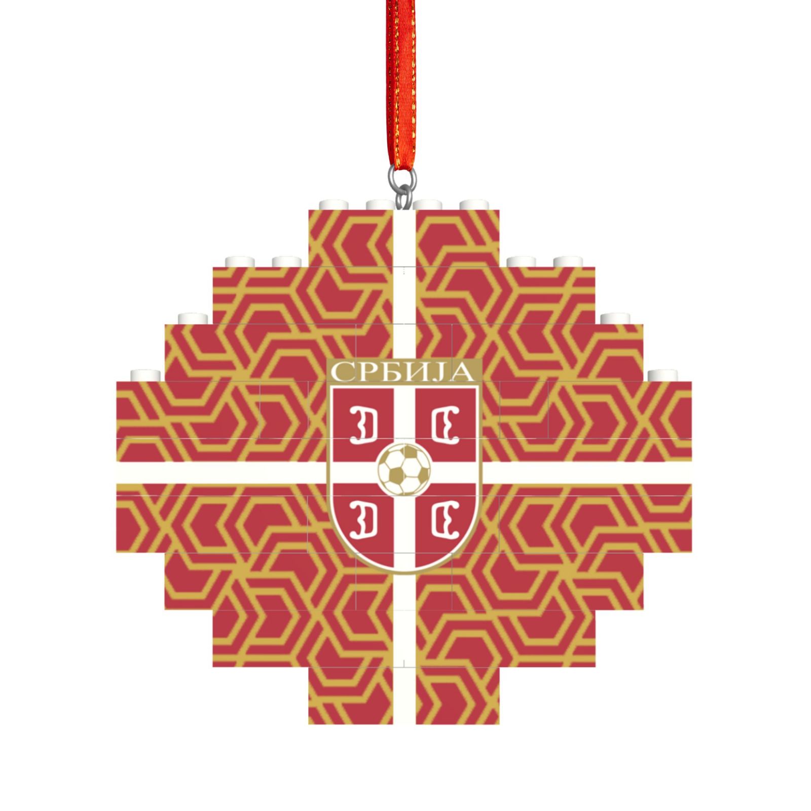 Serbia Building Block Puzzle Ornament BBP1999 - Soccerfana