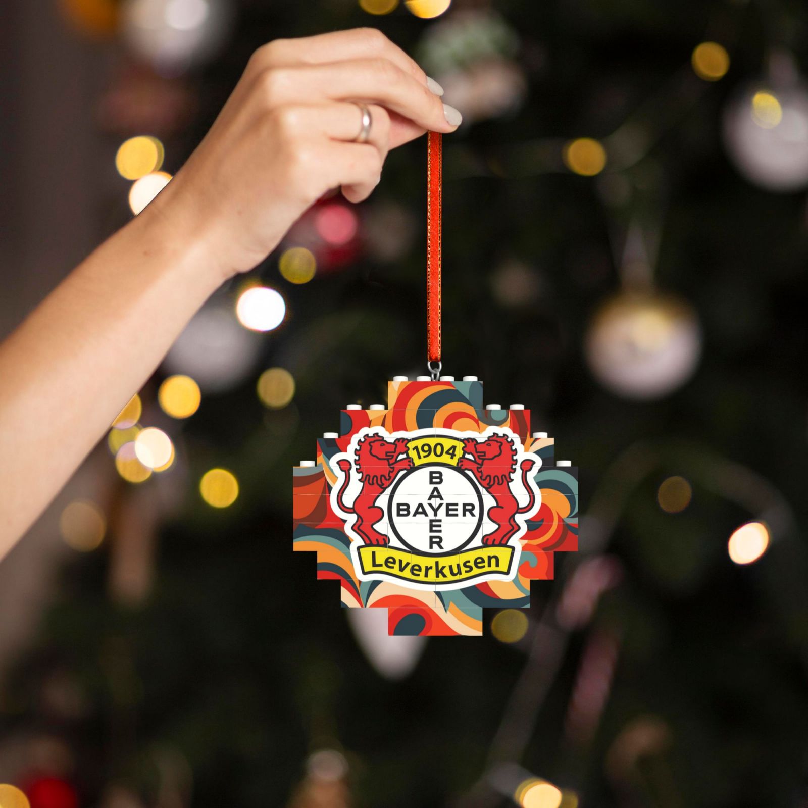 Bayer 04 Leverkusen Building Block Puzzle Ornament BBP2174 - Soccerfana