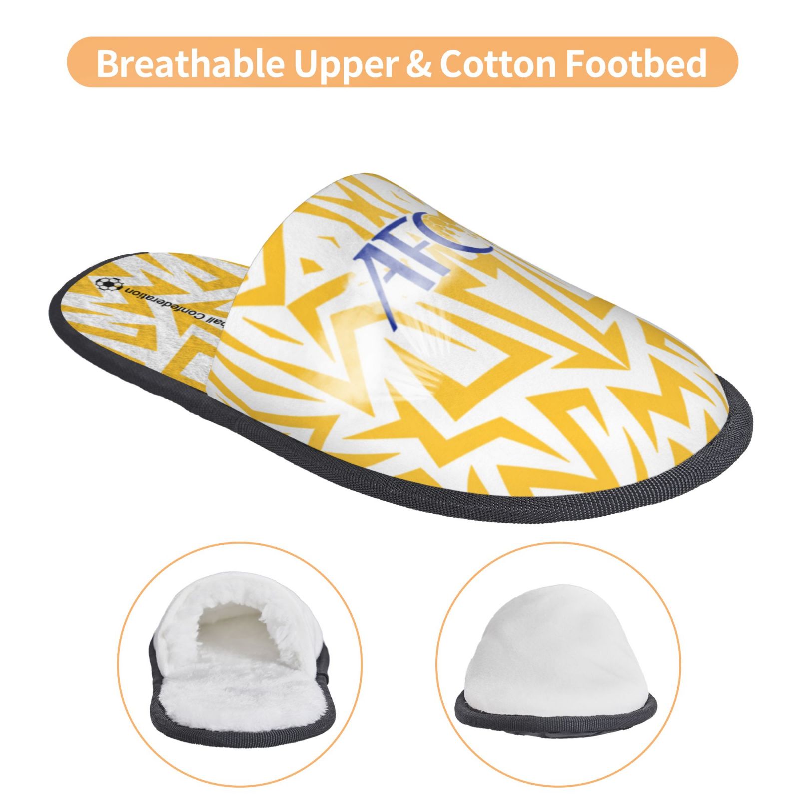 Asian Football Confederation Cotton Slippers FSP2343 - Soccerfana