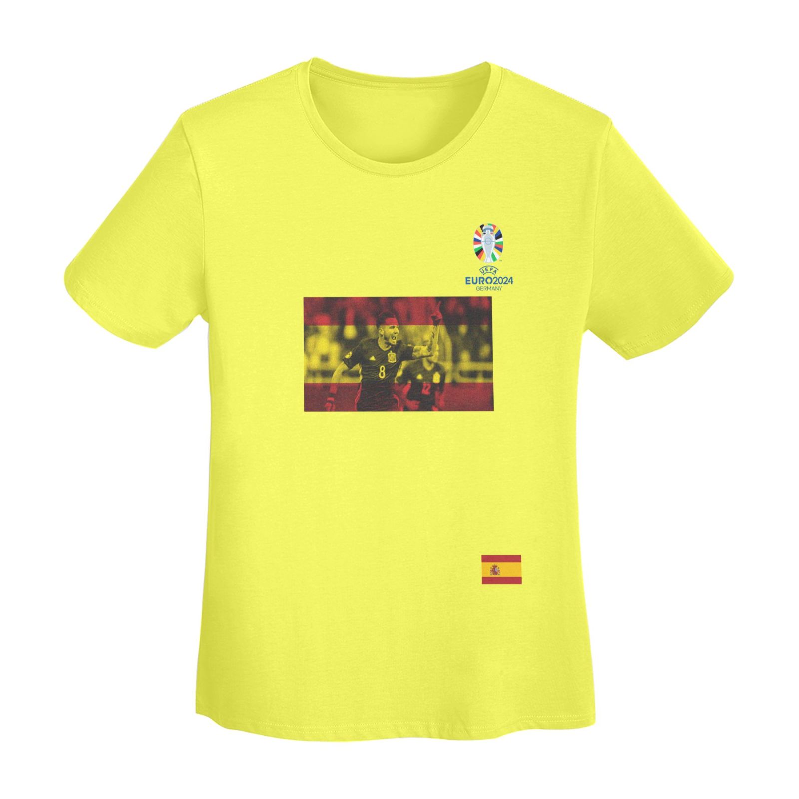 Women's Spain EURO 2024 Basic Short Sleeve T-Shirt WBT1740 - Soccerfana