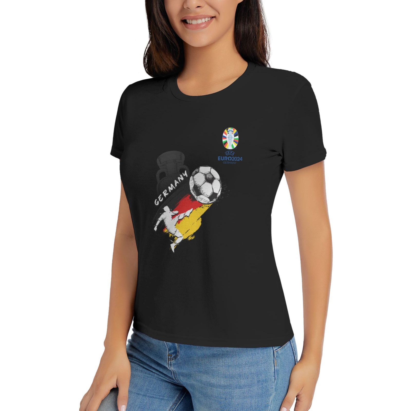 Women's Germany EURO 2024 Basic Short Sleeve T-Shirt WBT1680 - Soccerfana