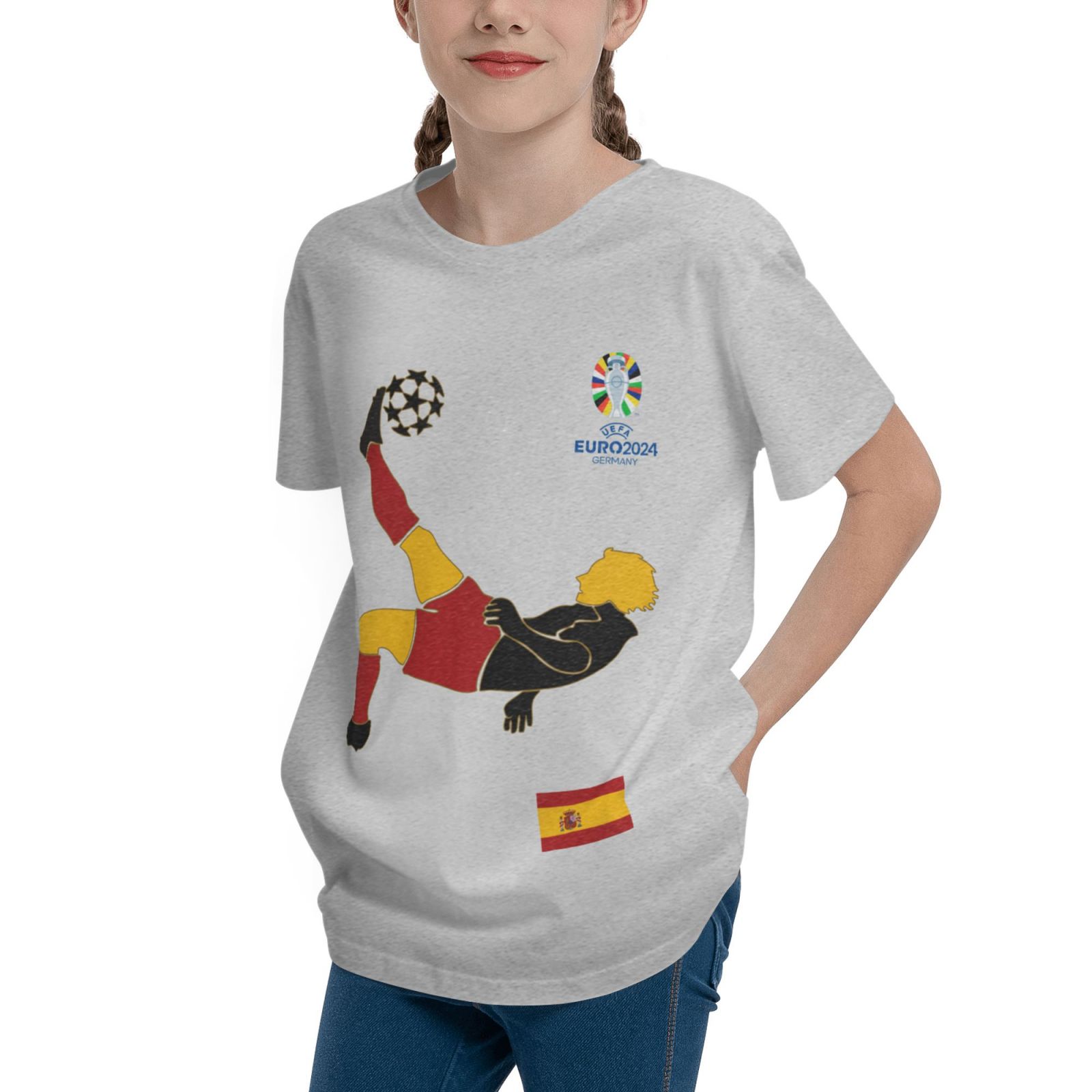 Kid's Spain EURO 2024 Teenage T-shirt TET1726 - Soccerfana